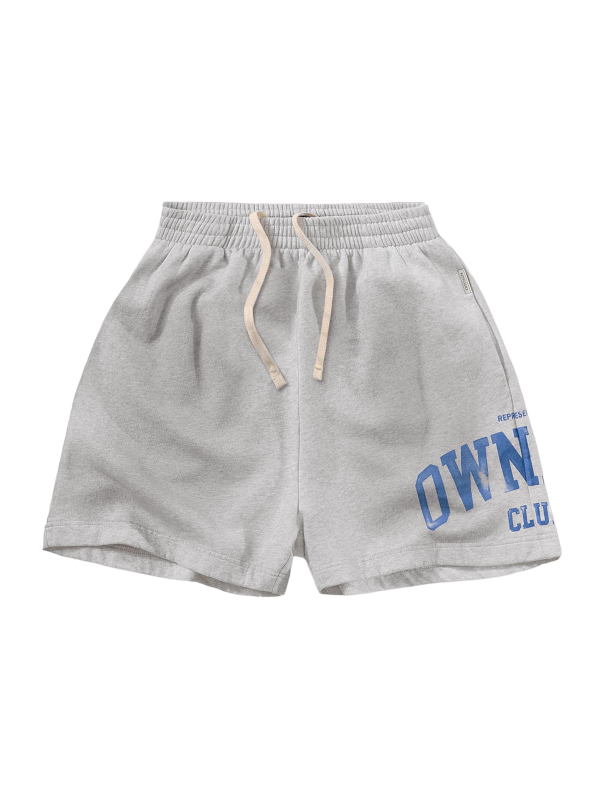 Represent Men's Owners Cotton Jersey Drawstring Shorts - Sprayed Ice Grey Marl