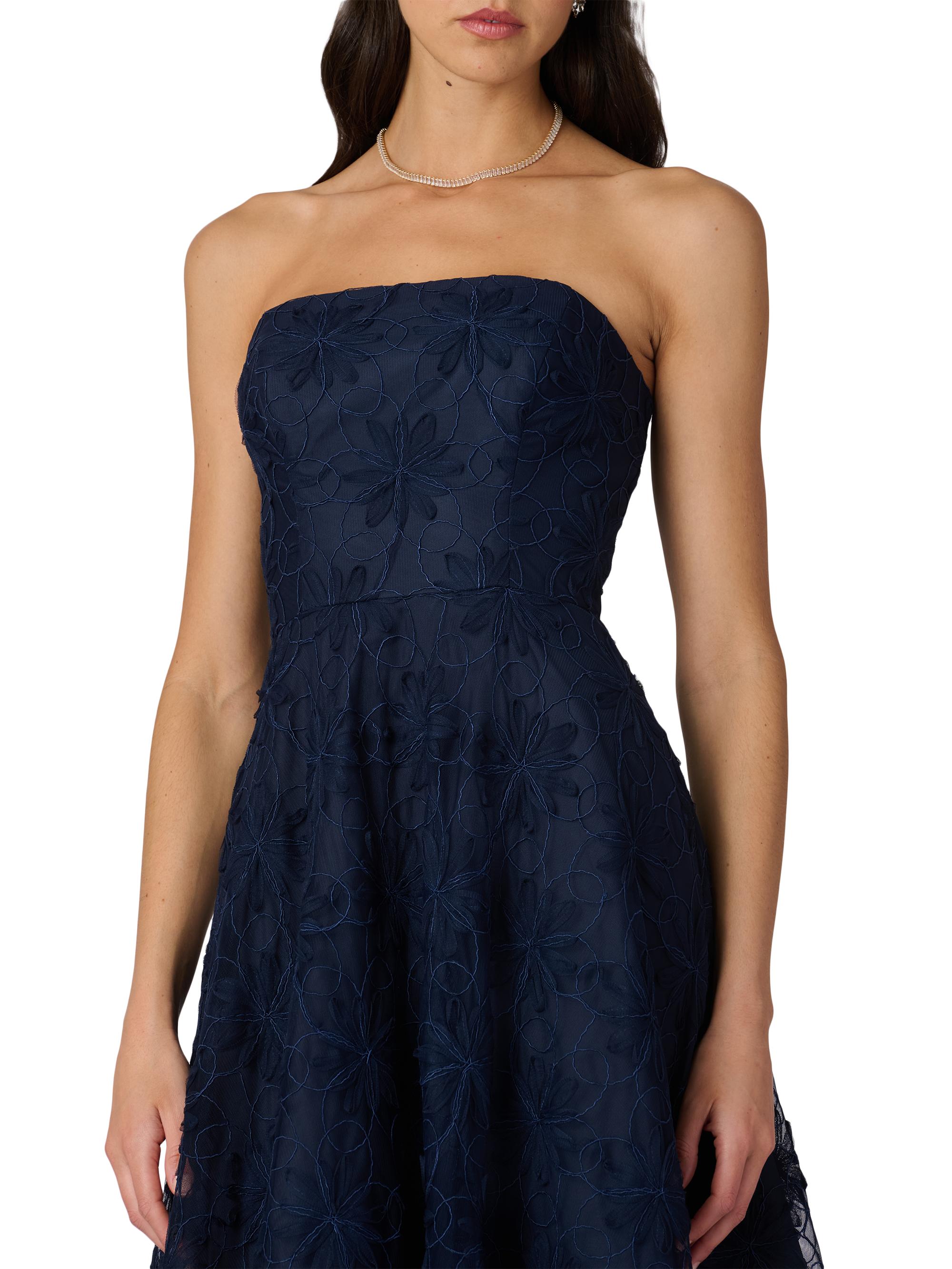 shoshanna miller strapless embroidered lace a line midi dress Shoshanna Dresses for Women