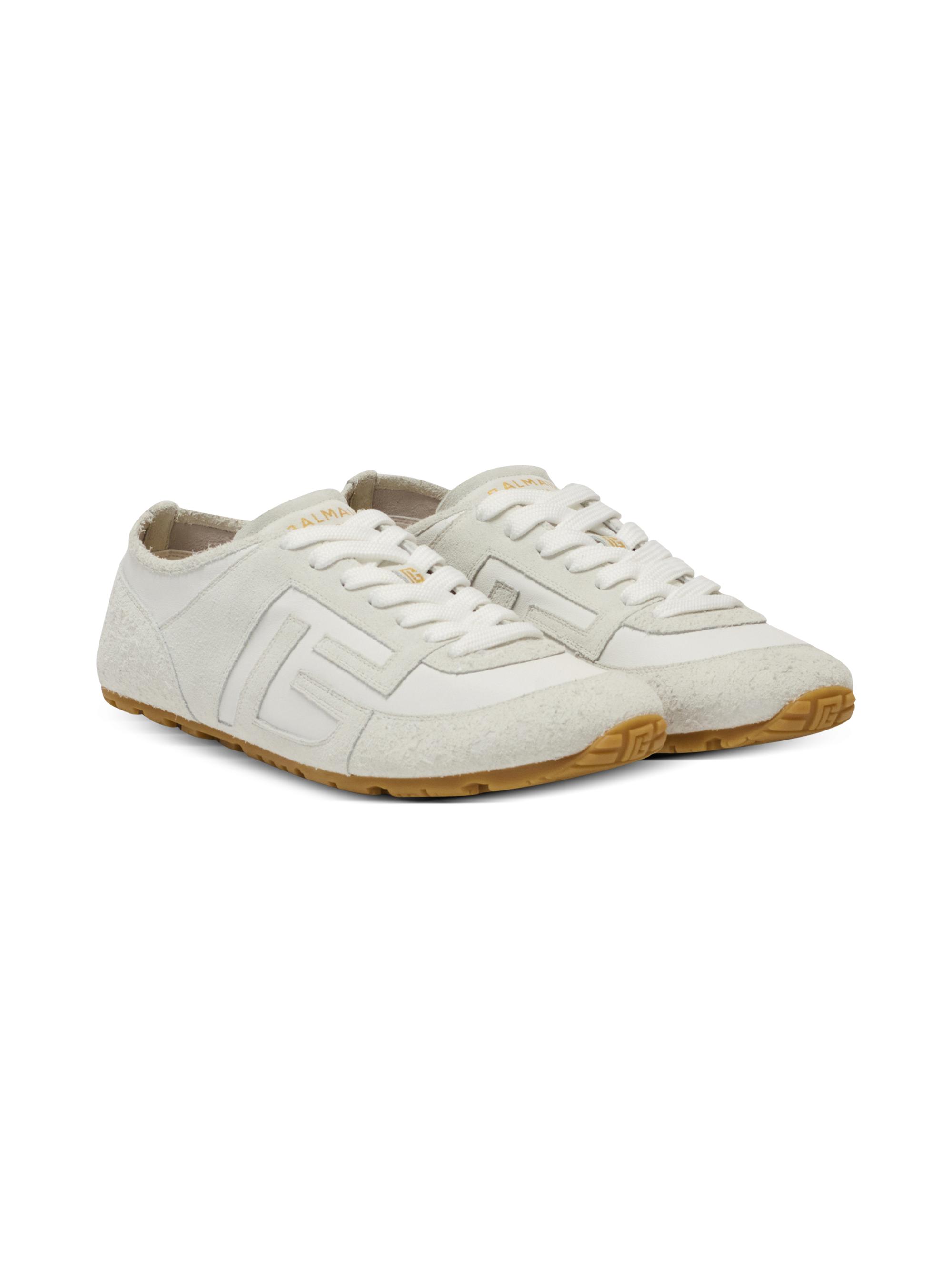 Balmain Men's Racer 45 Leather Sneakers - Blanc