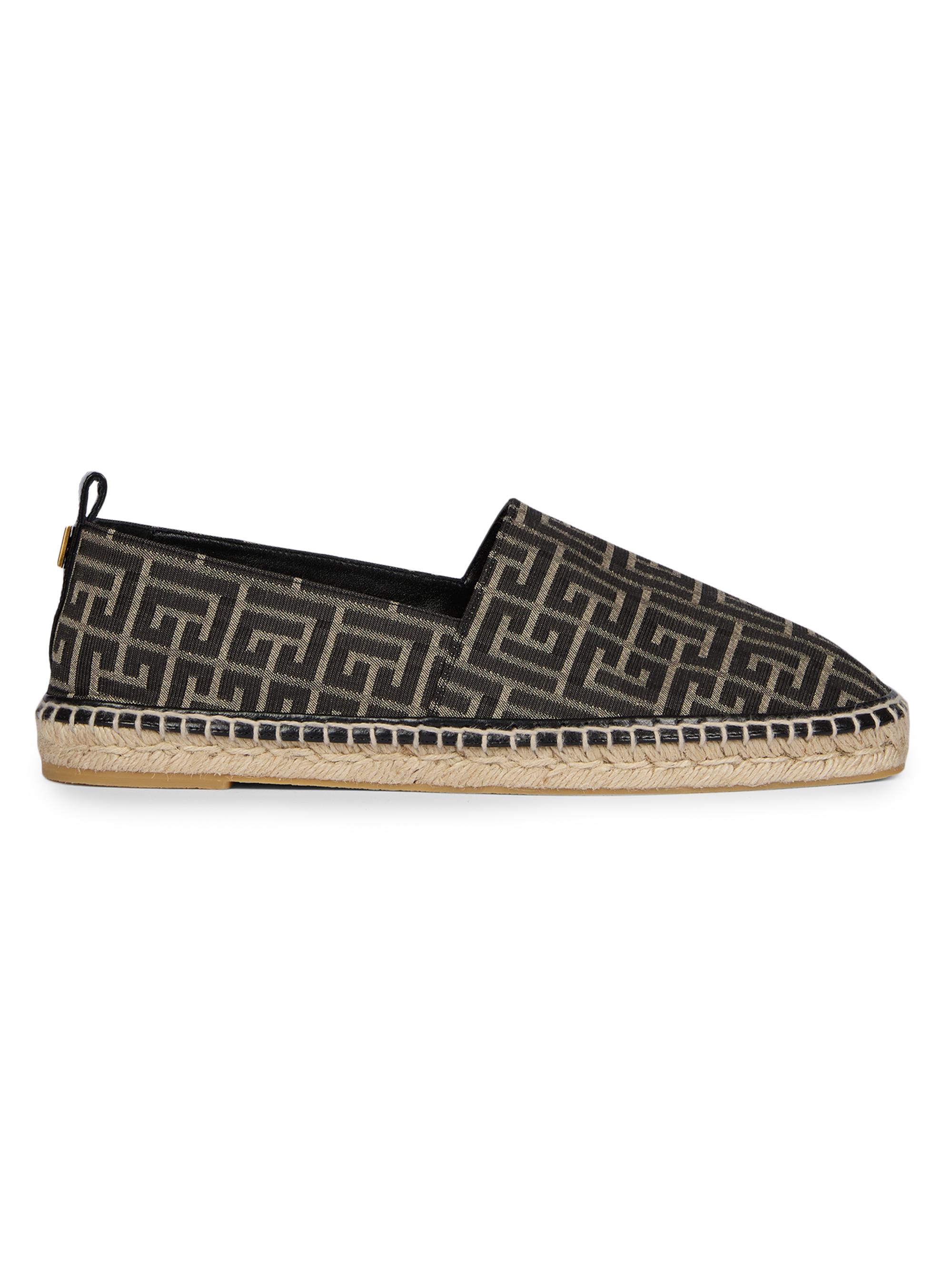 Balmain Men's Monogram Jacquard Espadrilles - Ivoire Noir