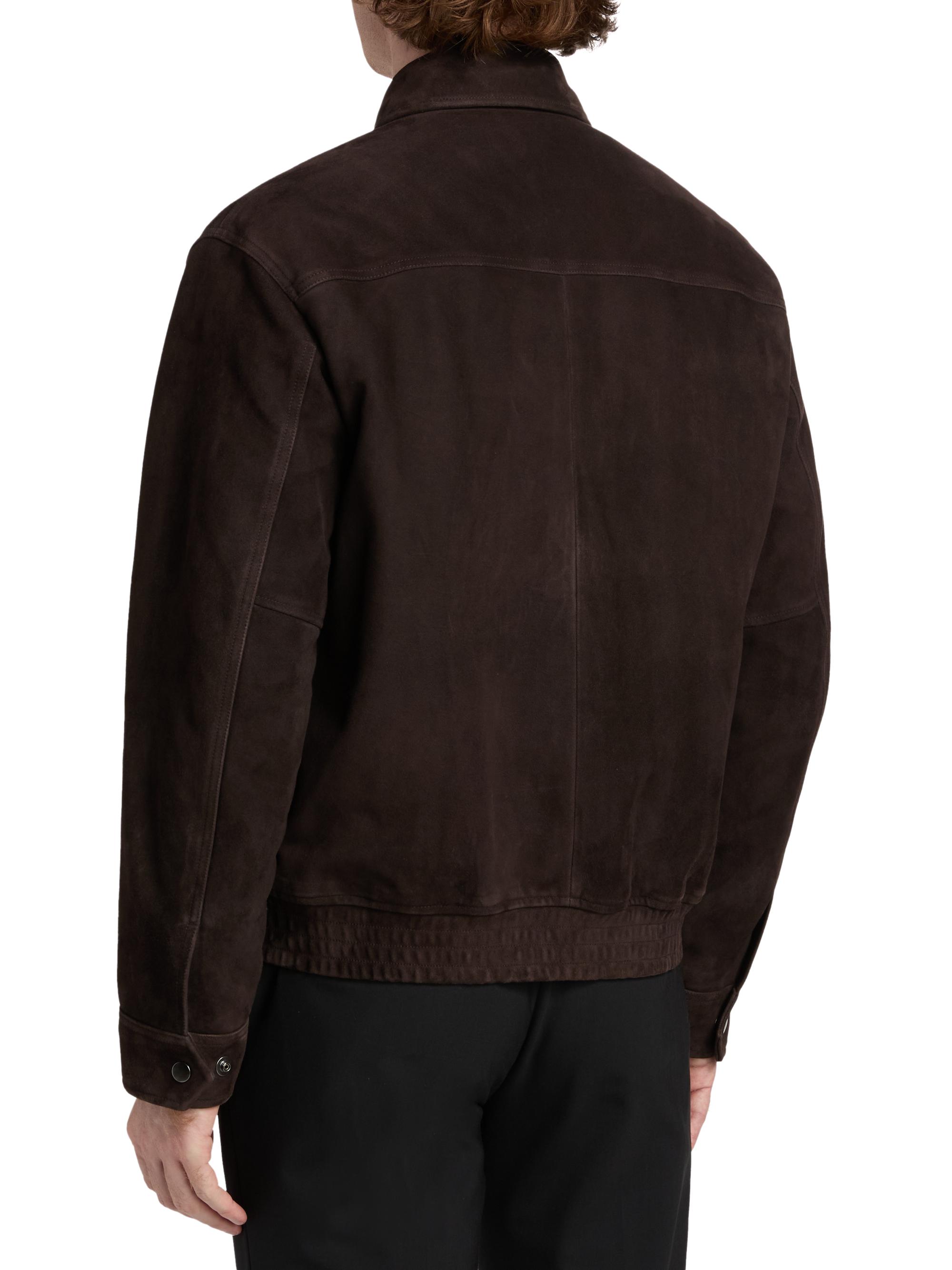 Theory Reece Suede Aviator Jacket | Saks Fifth Avenue