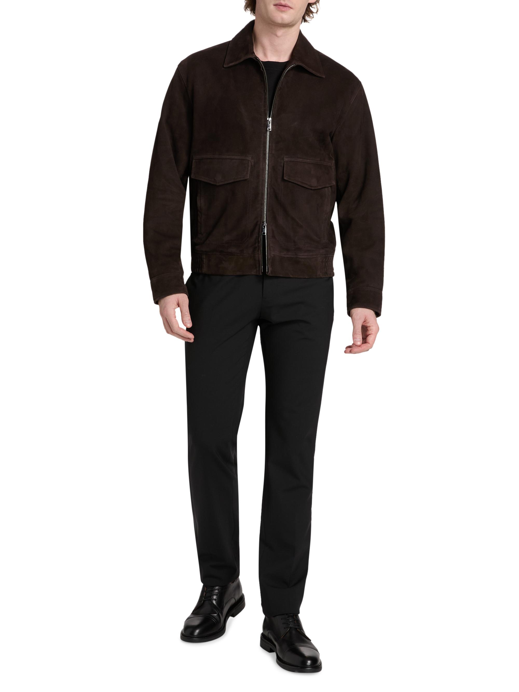 Theory Reece Suede Aviator Jacket | Saks Fifth Avenue