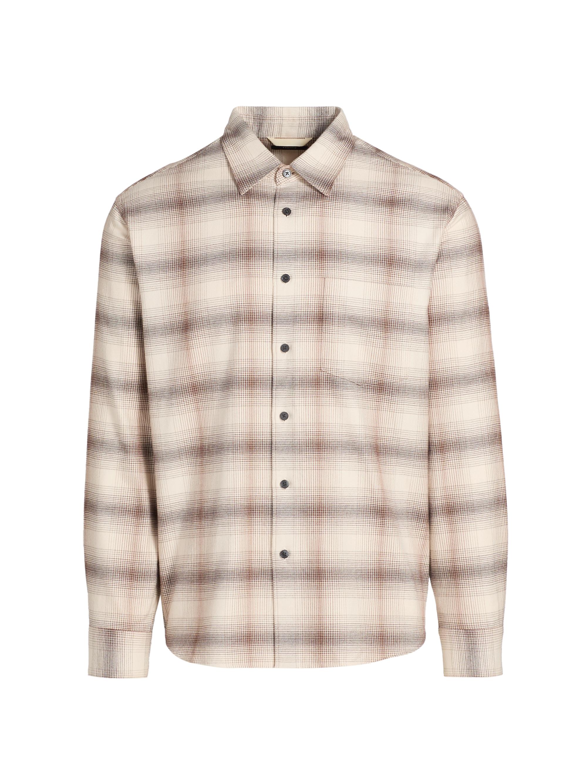 Theory Men's Check Cotton Flannel Shirt - Alabaster Multi