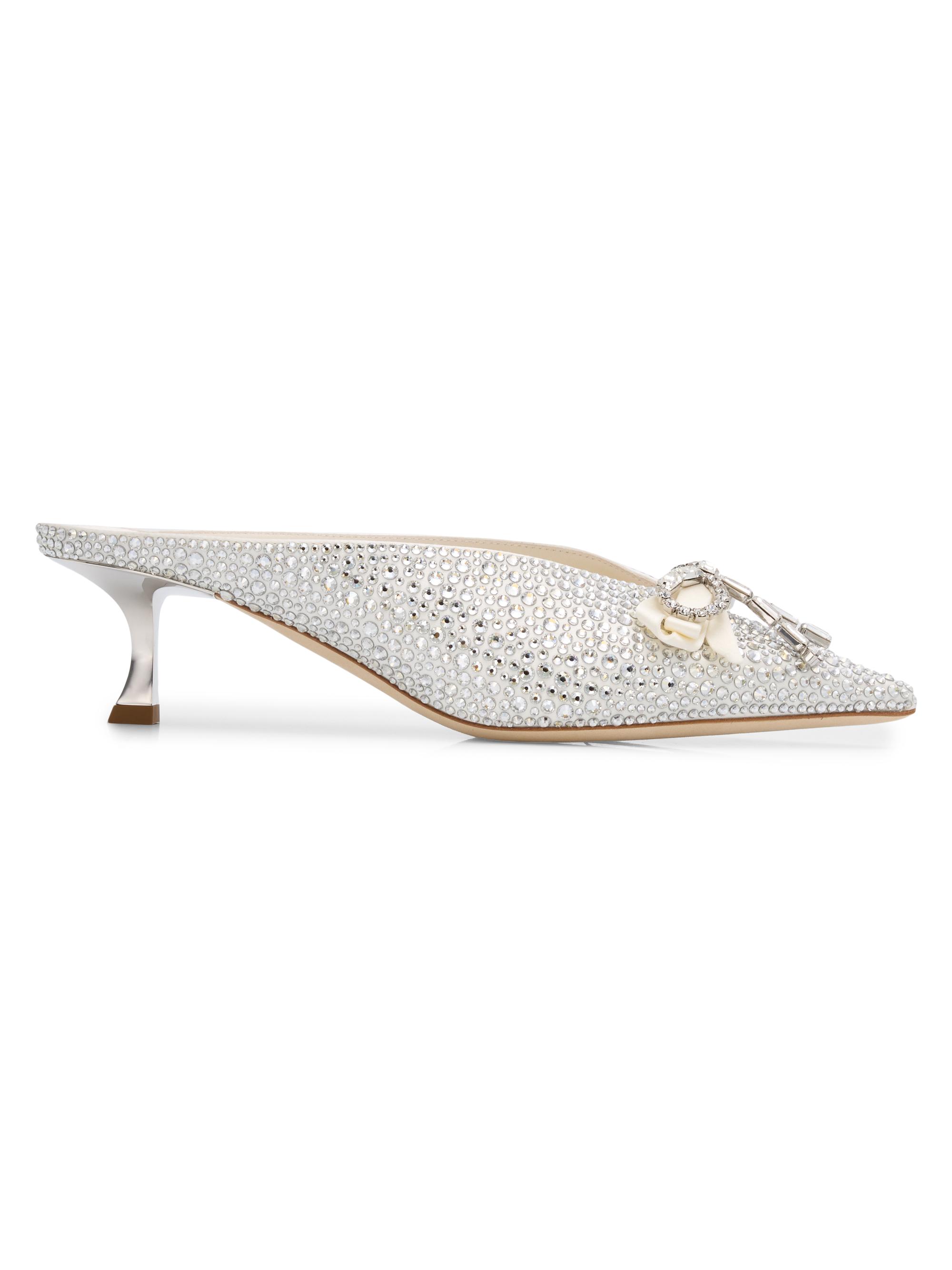 Jimmy Choo Women's Auria 50MM Crystal-Embellished Mules -  Crystal