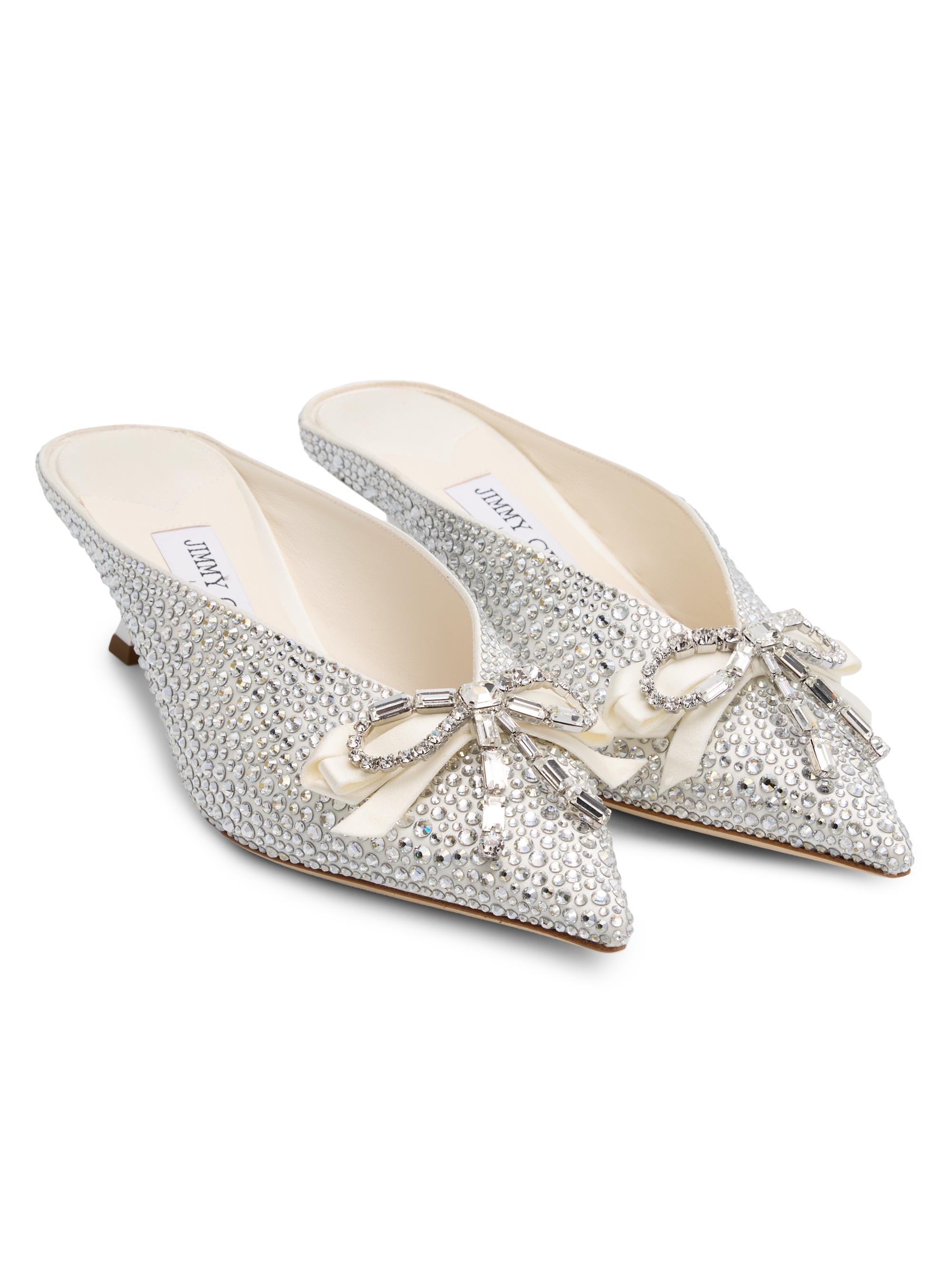 Jimmy Choo Auria 50MM Crystal-Embellished Mules | Saks Fifth Avenue