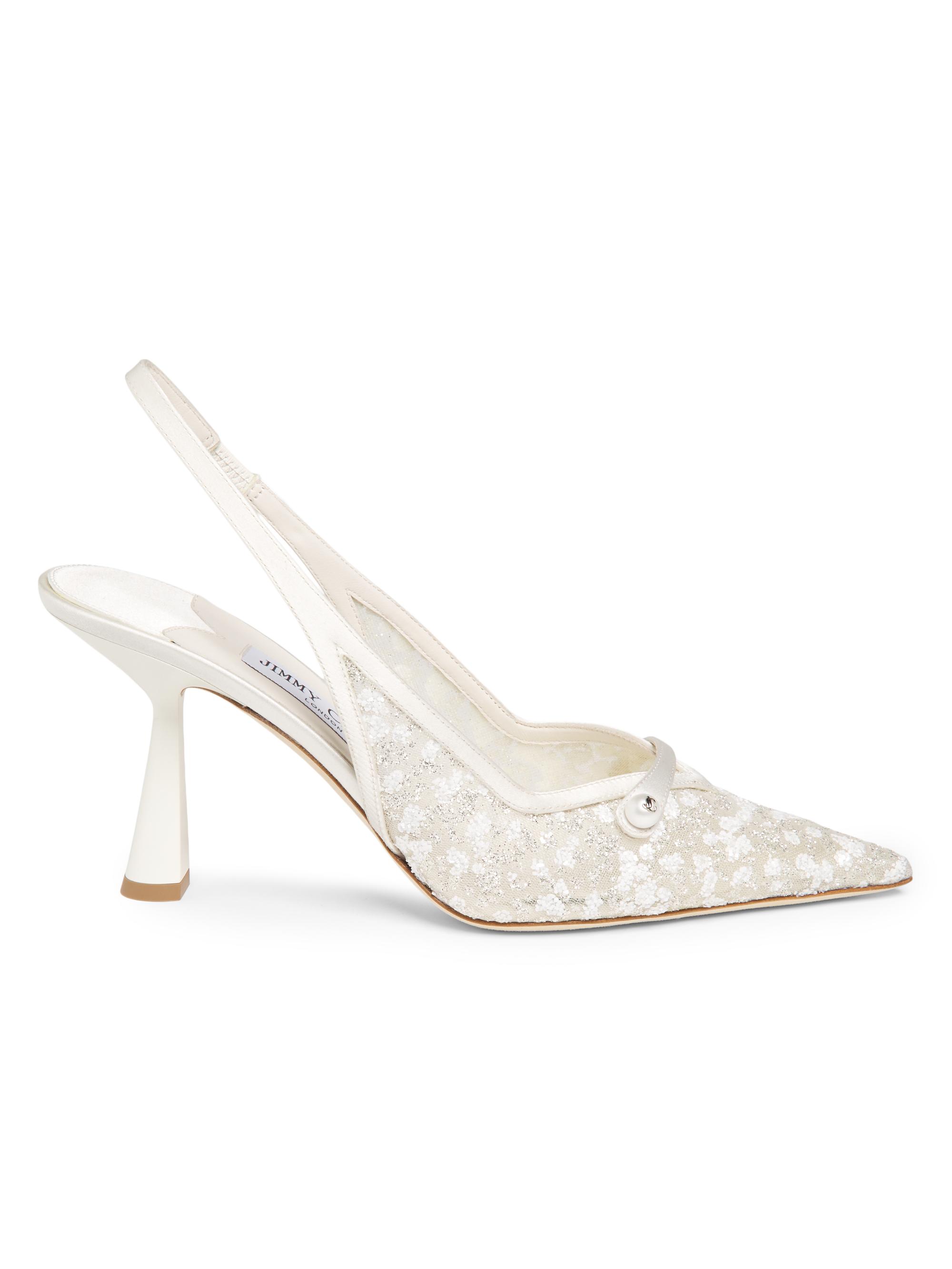 Jimmy Choo Amita 85MM Cloudy Glitter Slingback Pumps | Saks Fifth