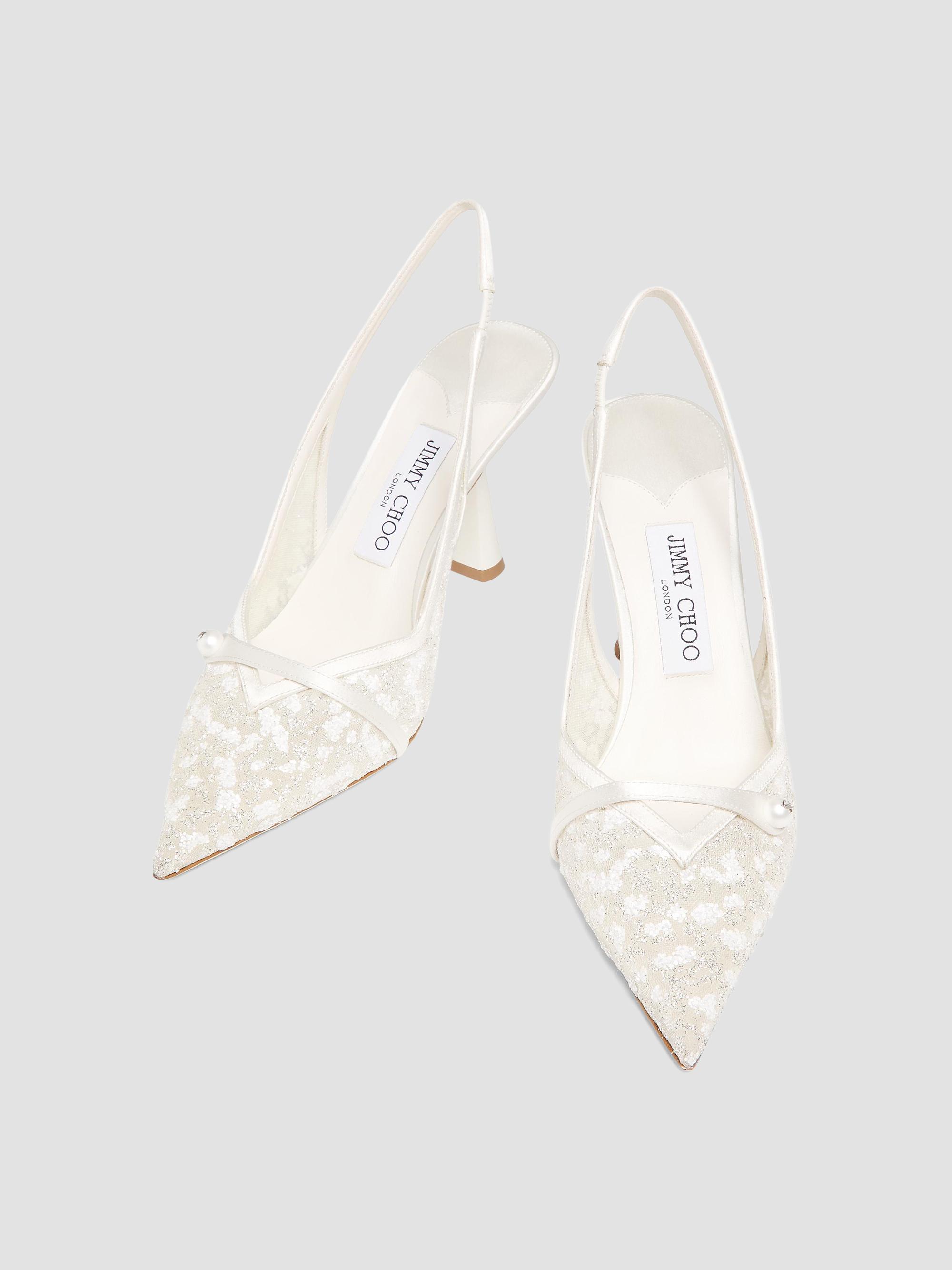 Jimmy Choo Amita 85MM Cloudy Glitter Slingback Pumps | Saks Fifth