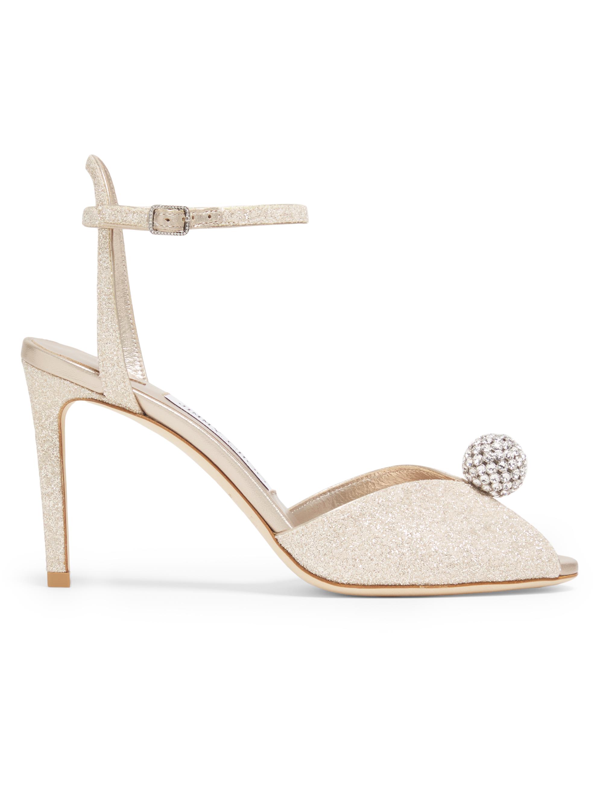 Jimmy Choo Sacora 95MM Sparkle Sandals | Saks Fifth Avenue