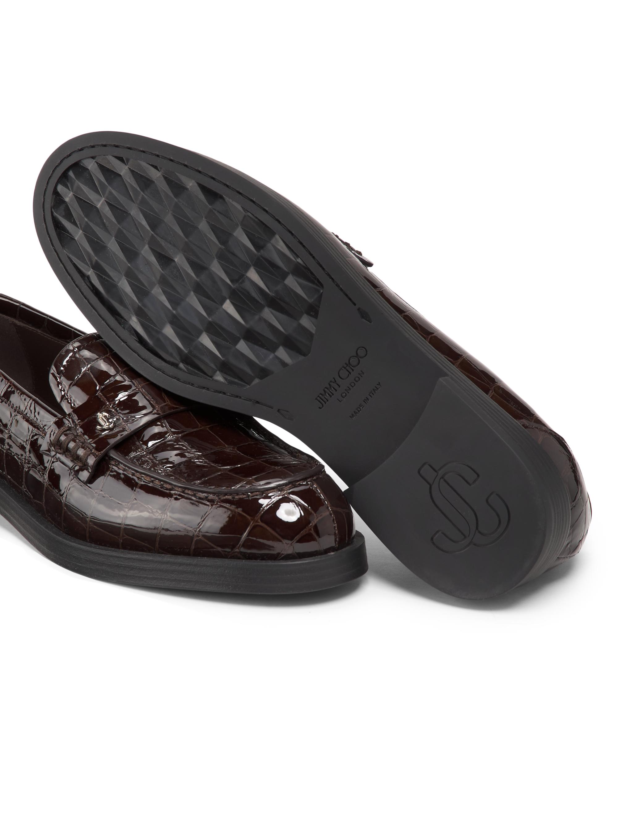 Jimmy Choo Ivy Croc-Embossed Polished Leather Loafers | Saks  display picture 1
