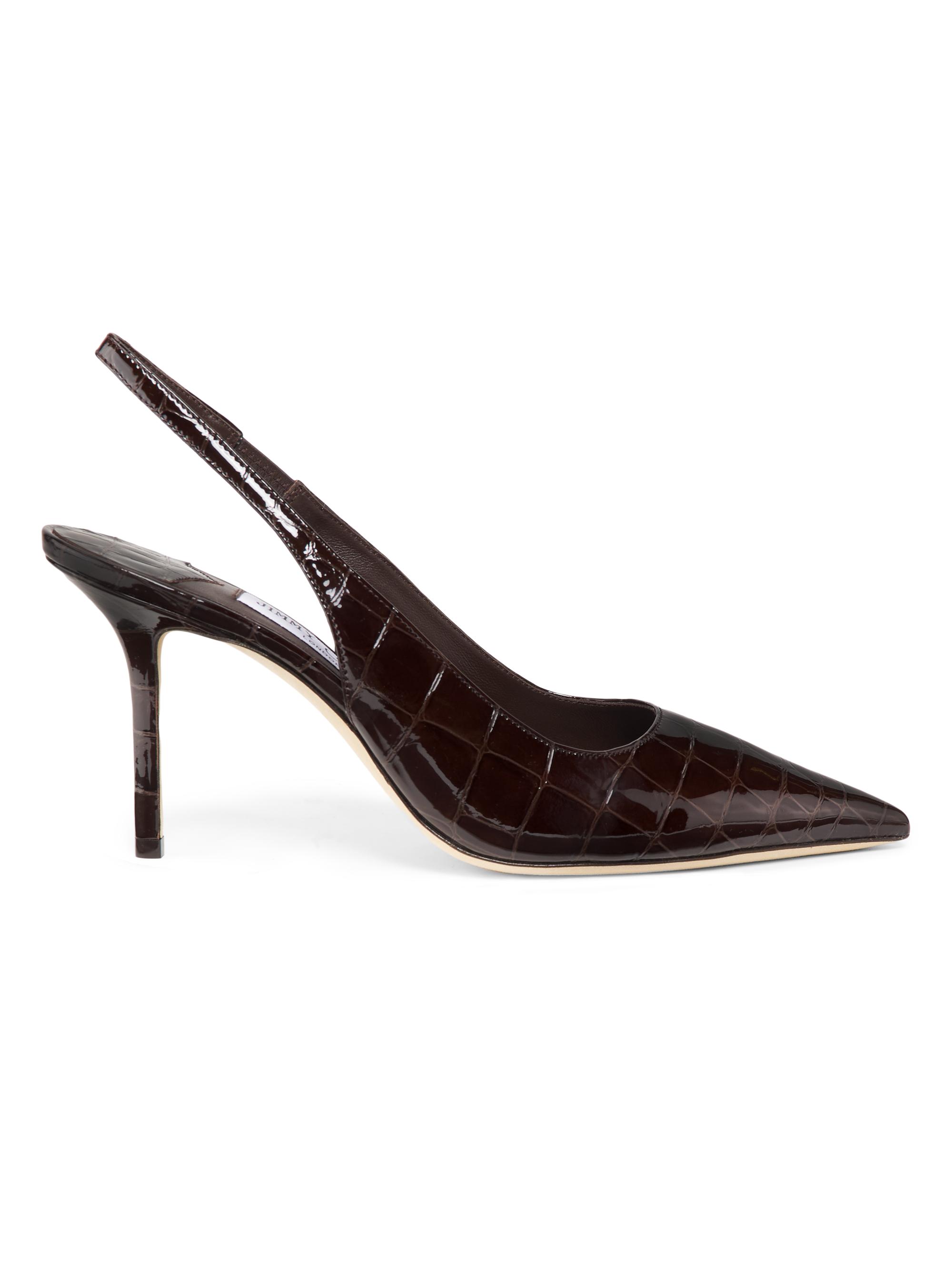 Jimmy Choo Women's Love 85MM Croc-Embossed Leather Slingback Pumps - Sambuco
