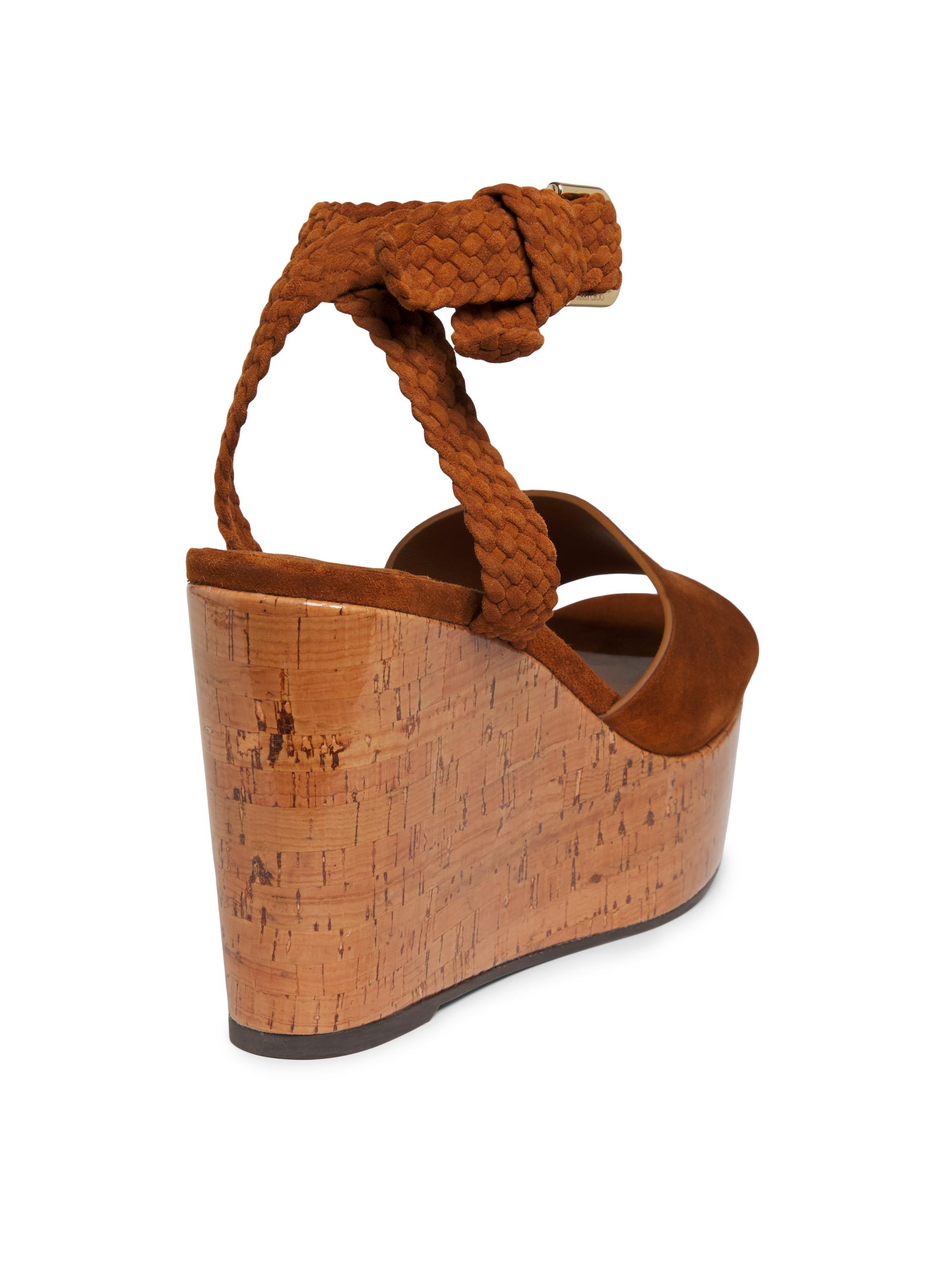 Jimmy Choo Jori 100MM Suede Wedge Sandals | Saks Fifth Avenue
