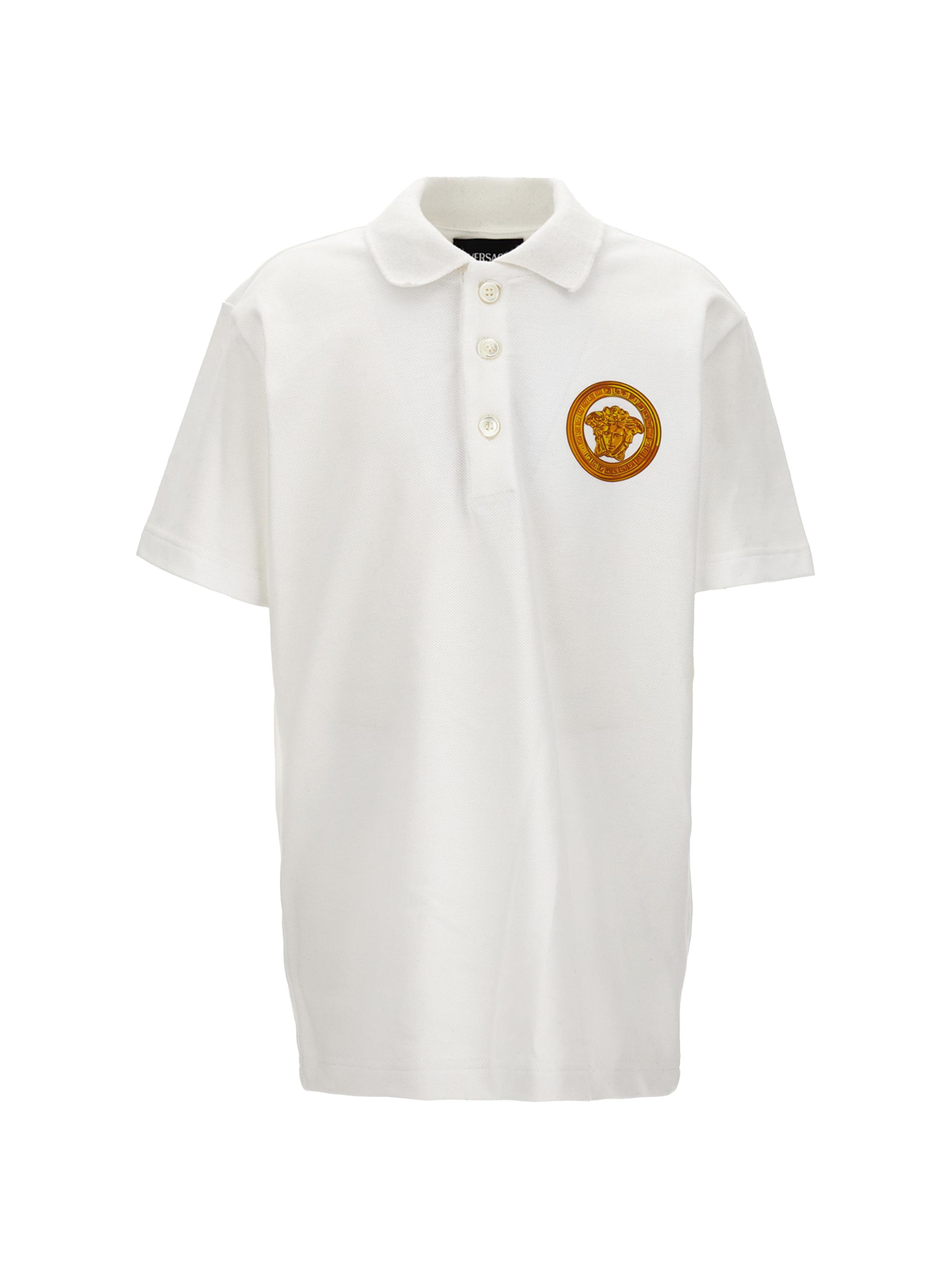 Versace Little Boy's & Boy's Medusa Piqué Polo Shirt - White