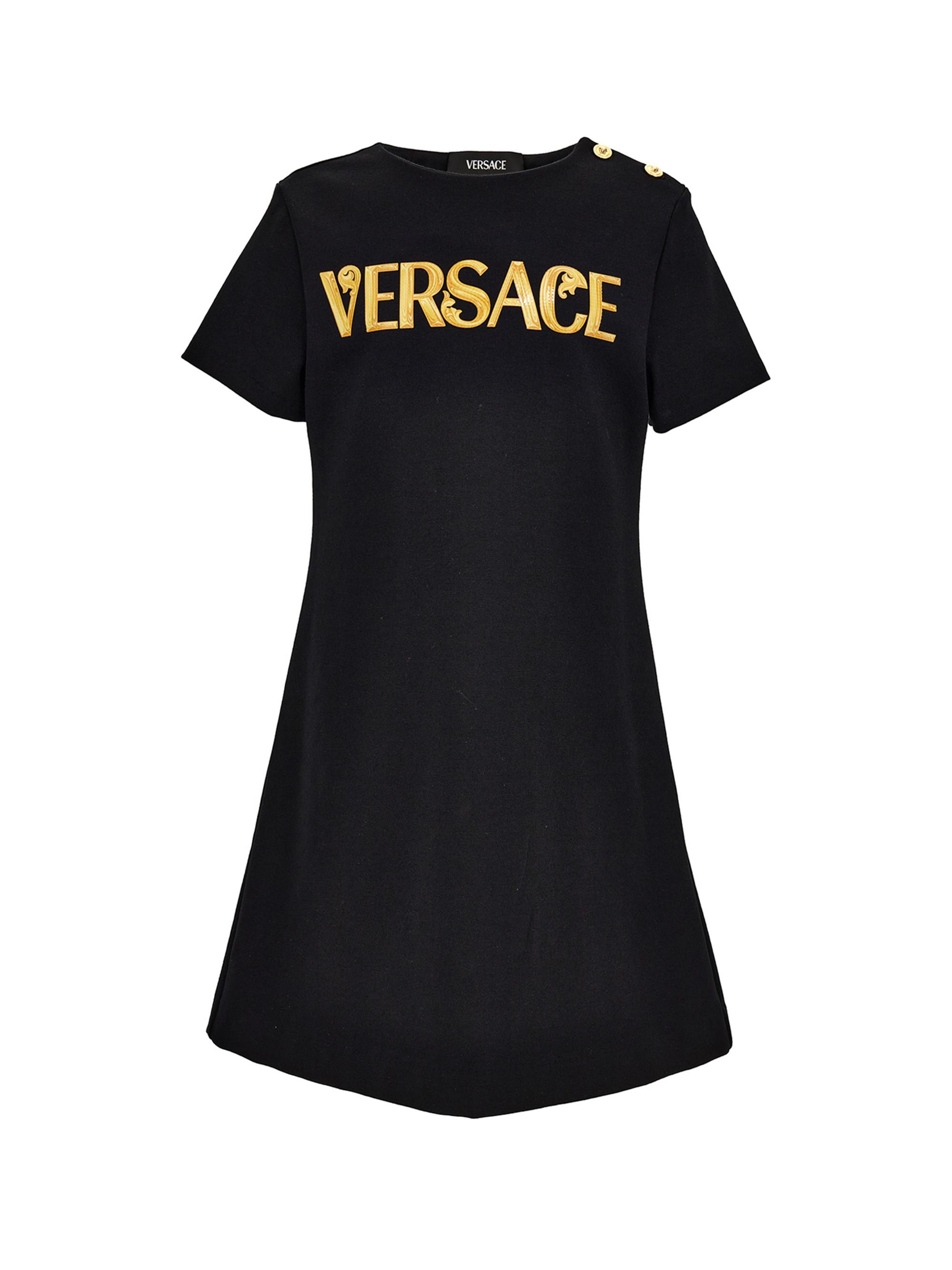 Versace Little Girl's & Girl's Logo Jersey T-Shirt Dress - Black