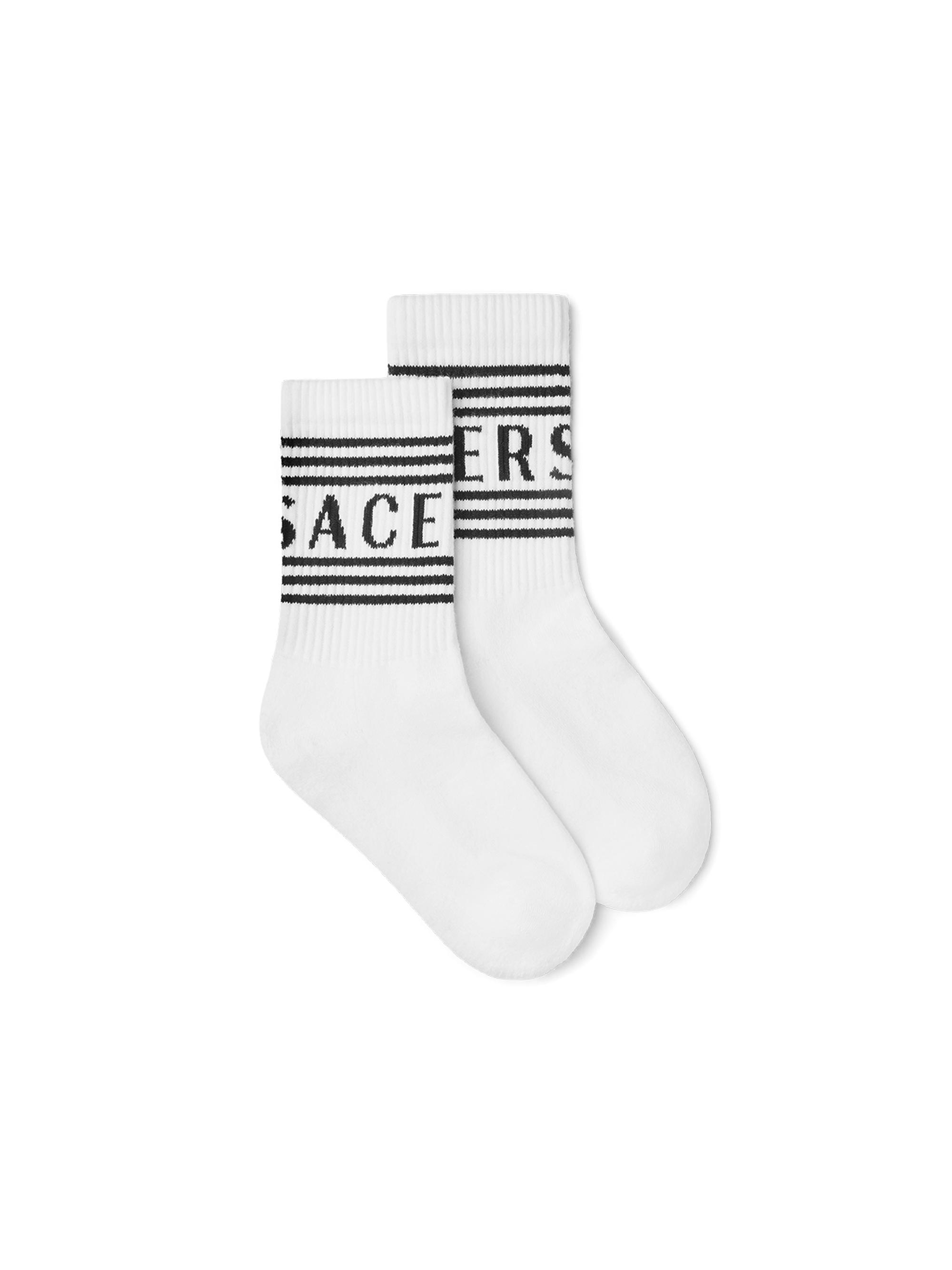 Versace Little Kid's & Kid's Logo Crew Socks - White 10 (Toddler)