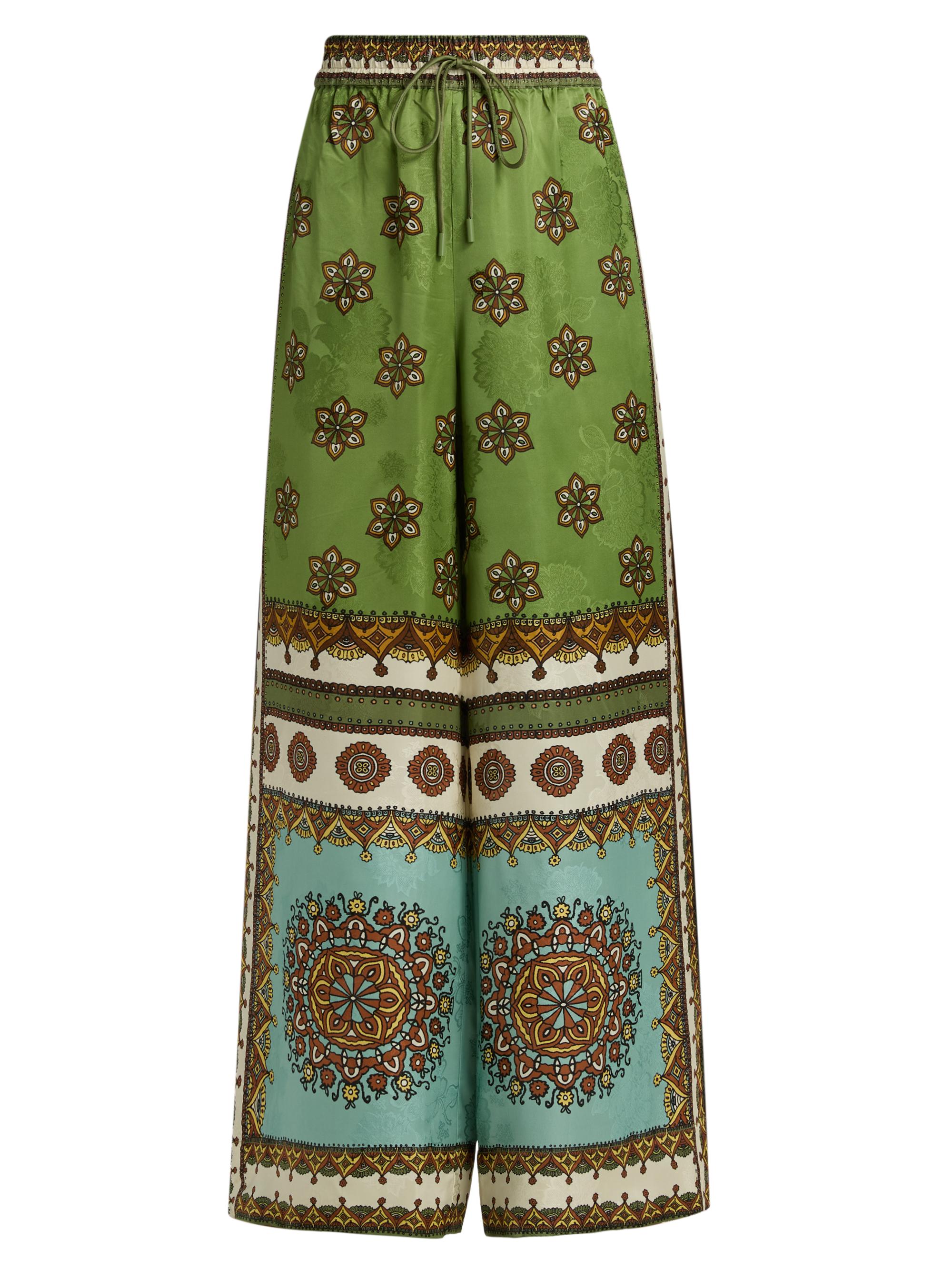 Alémais Women's Contina Printed Satin Jacquard Wide-Leg Pants