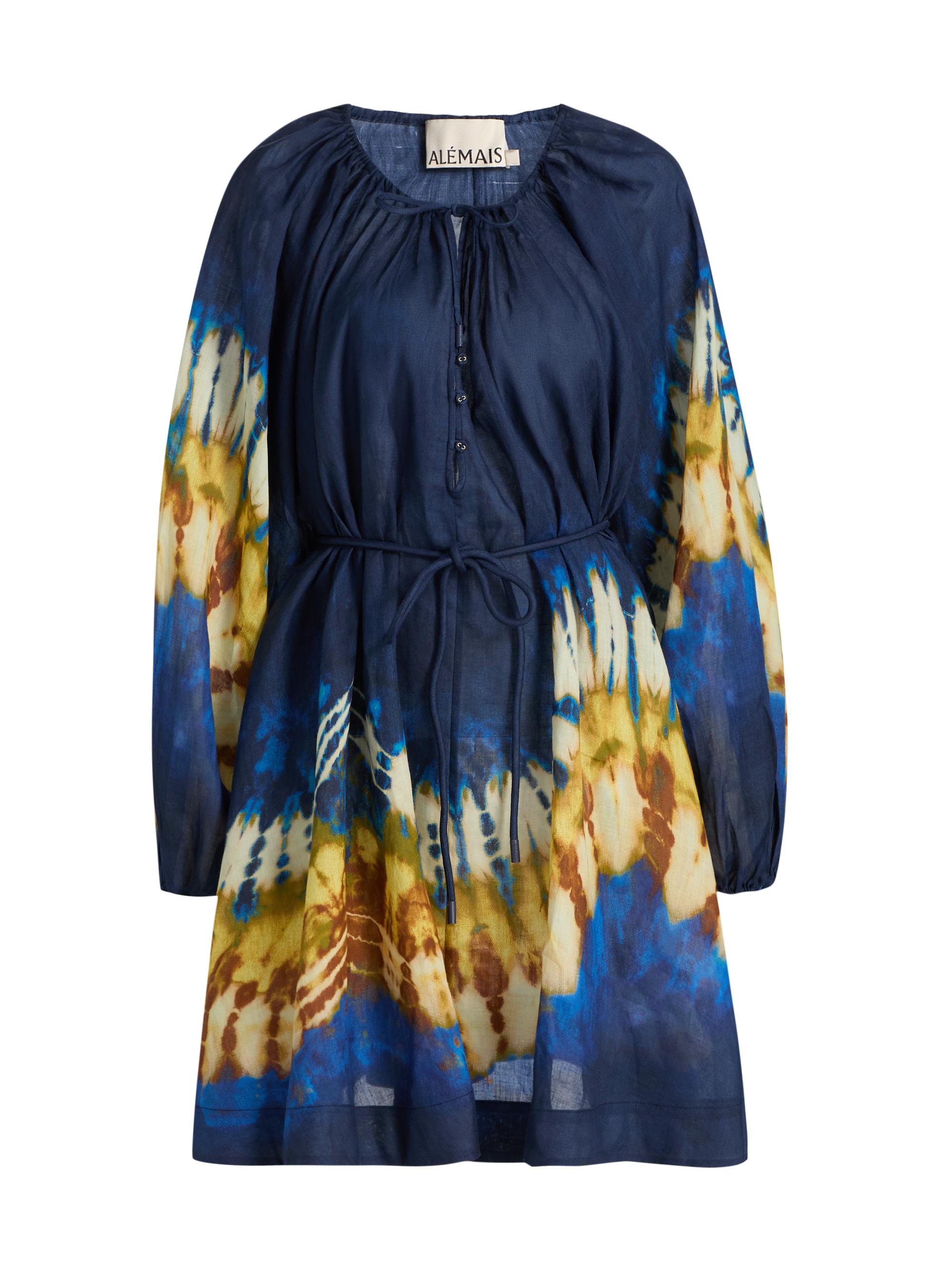 Alémais Women's Martine Tie-Dye Ramie A-Line Minidress - Navy