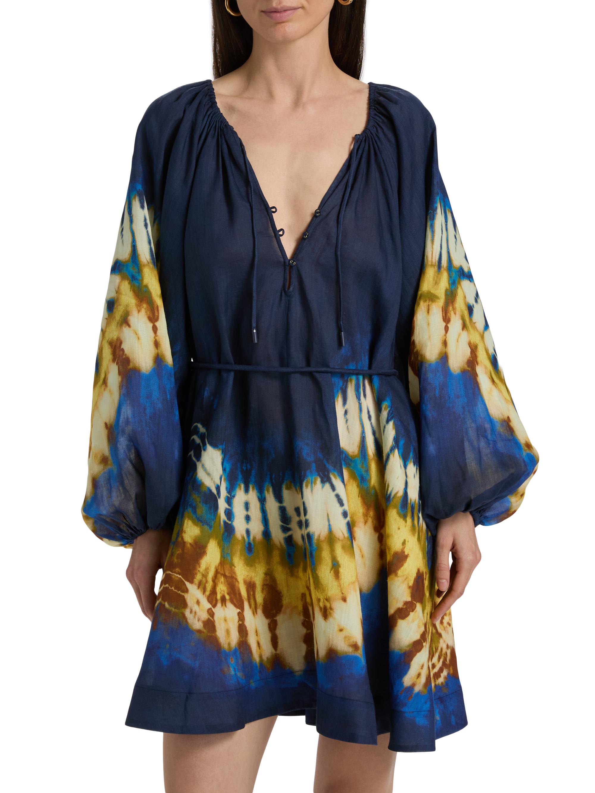 Almais Martine Tie-Dye Ramie A-Line Minidress | Saks Fifth Avenue