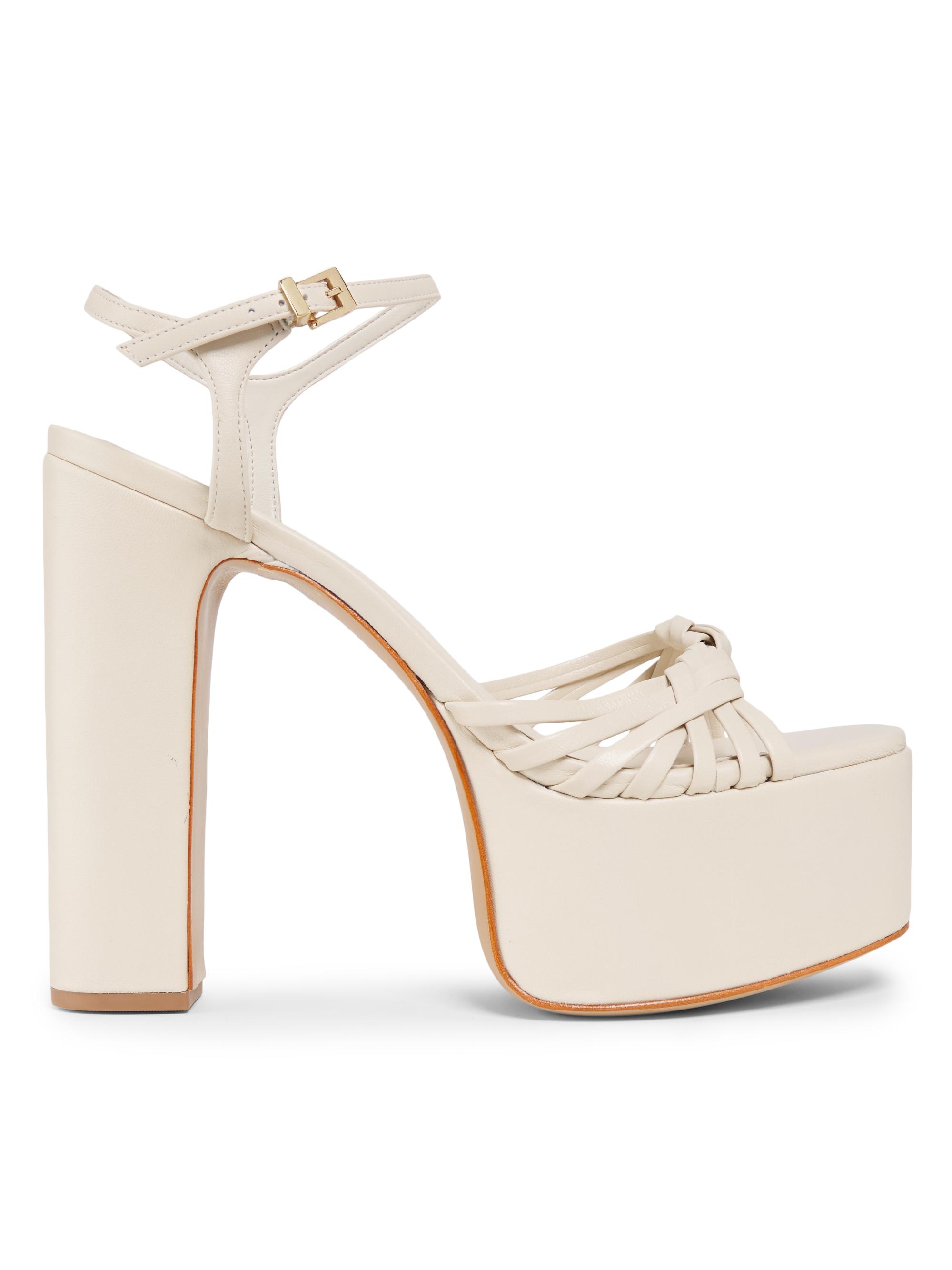 Schutz Women's Tara 125MM Leather Platform Sandals - Sugar White