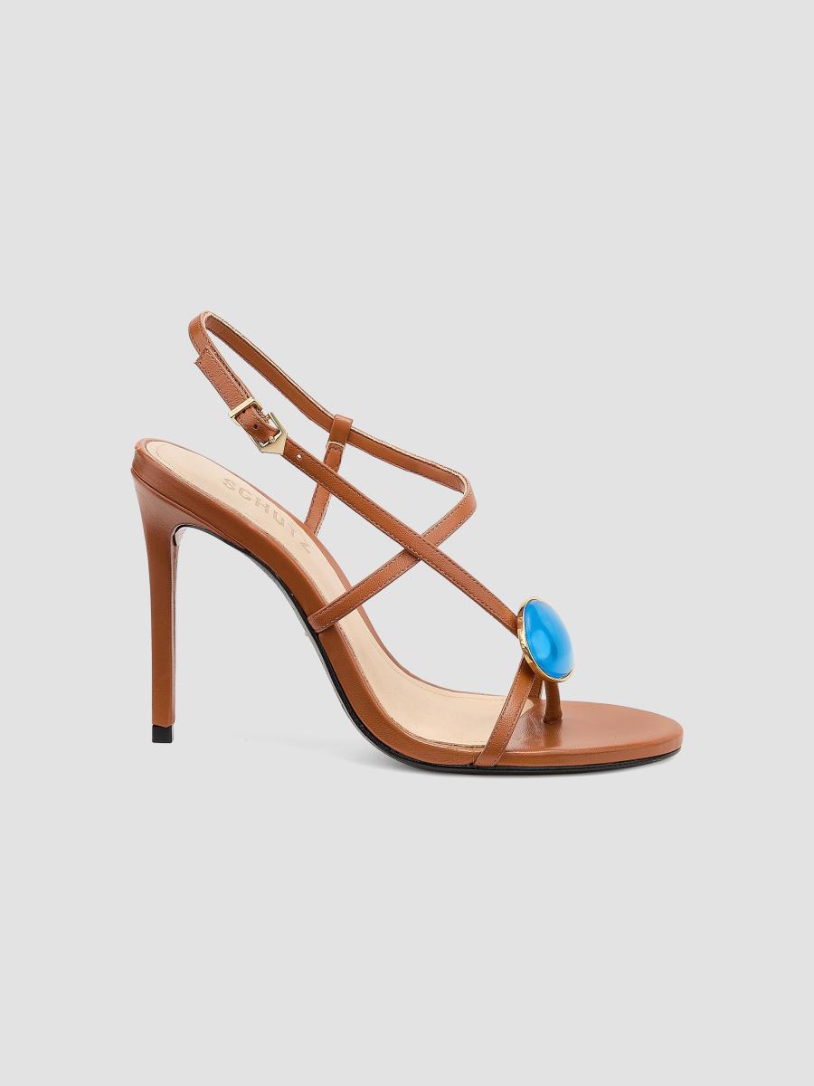 Schutz Azure 100MM Leather Stiletto Sandals | Saks Fifth Avenue