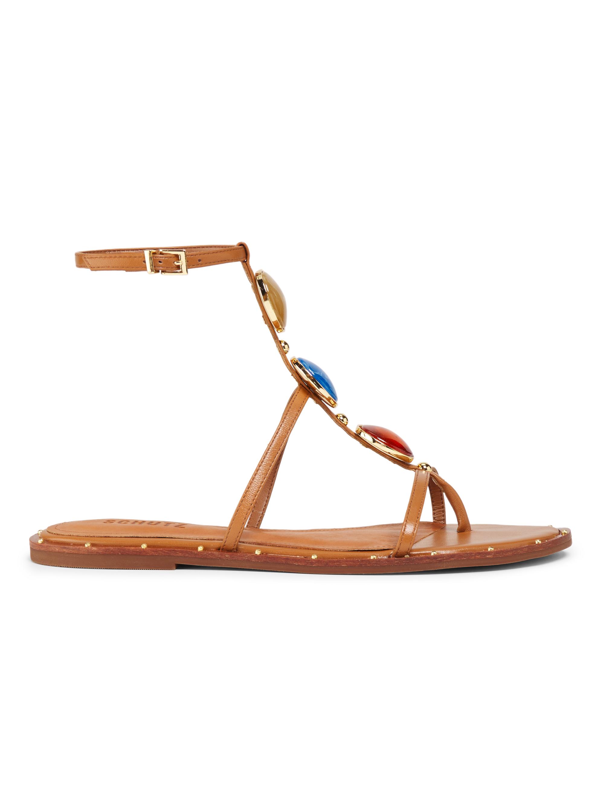 Schutz Women's Milos 25MM Crystal-Embellished Leather Sandals - Miele