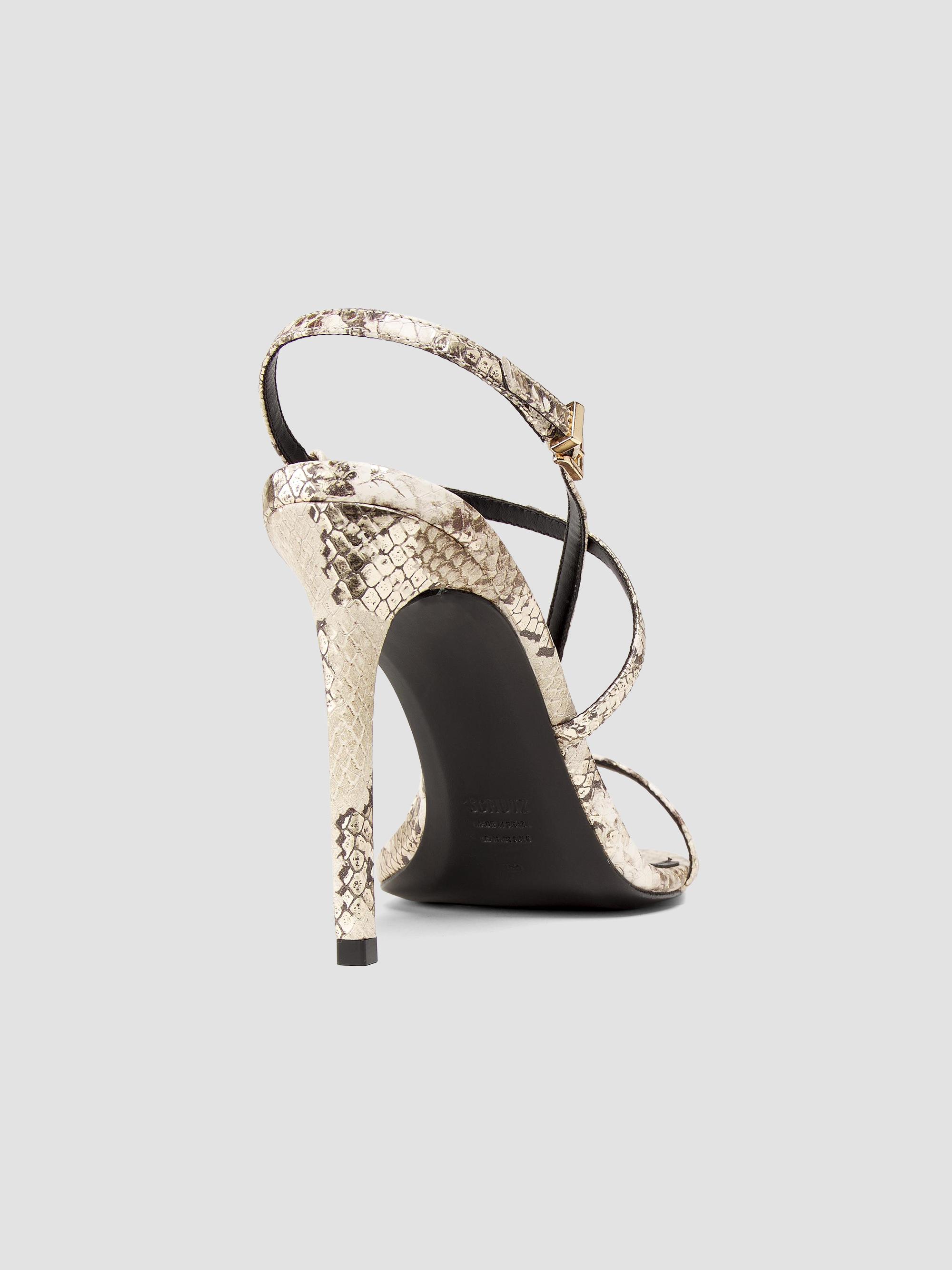Schutz Azure 100MM Snake-Embossed Leather Sandals | Saks Fifth Avenue