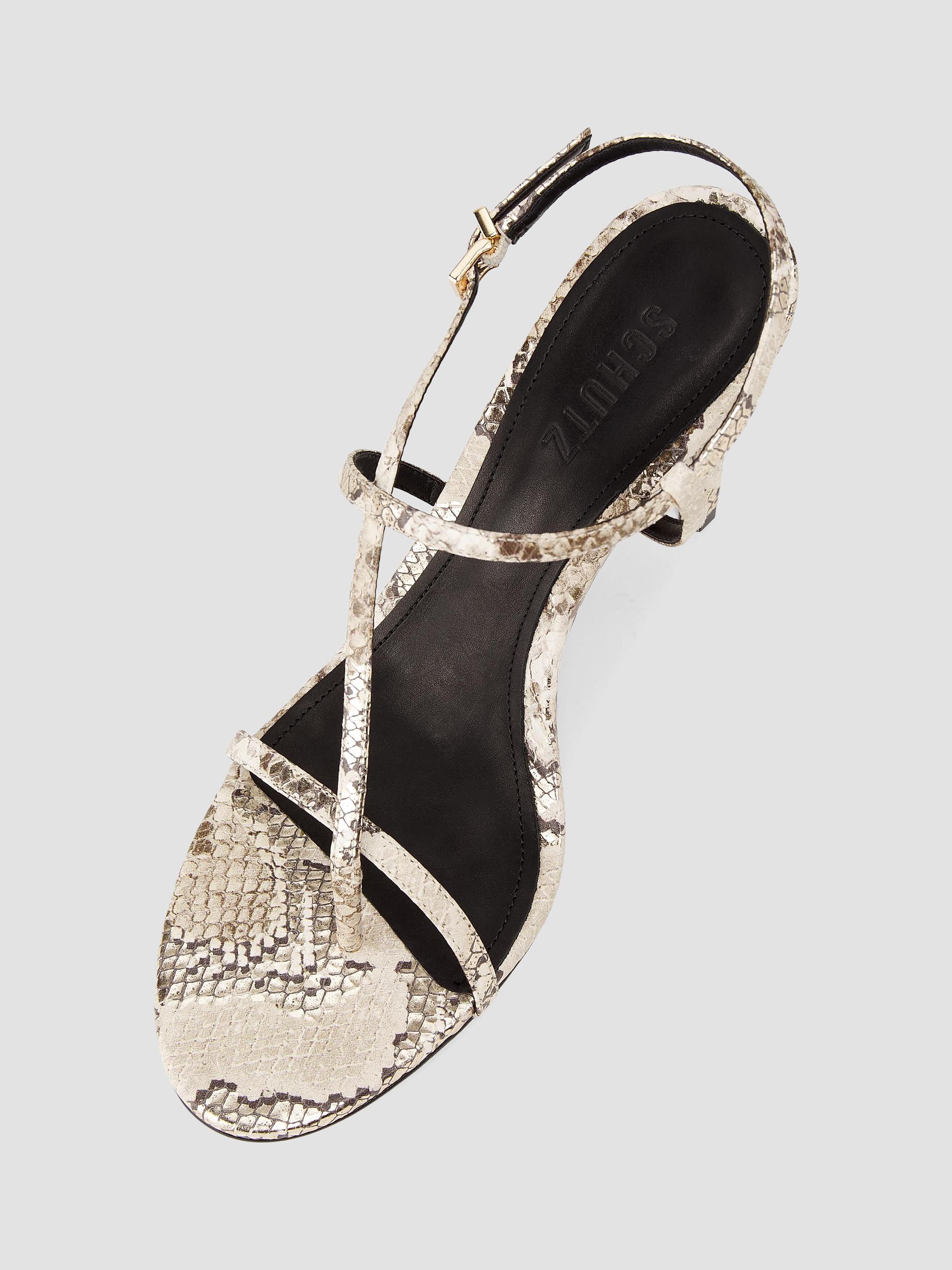 Schutz Azure 100MM Snake-Embossed Leather Sandals | Saks Fifth Avenue
