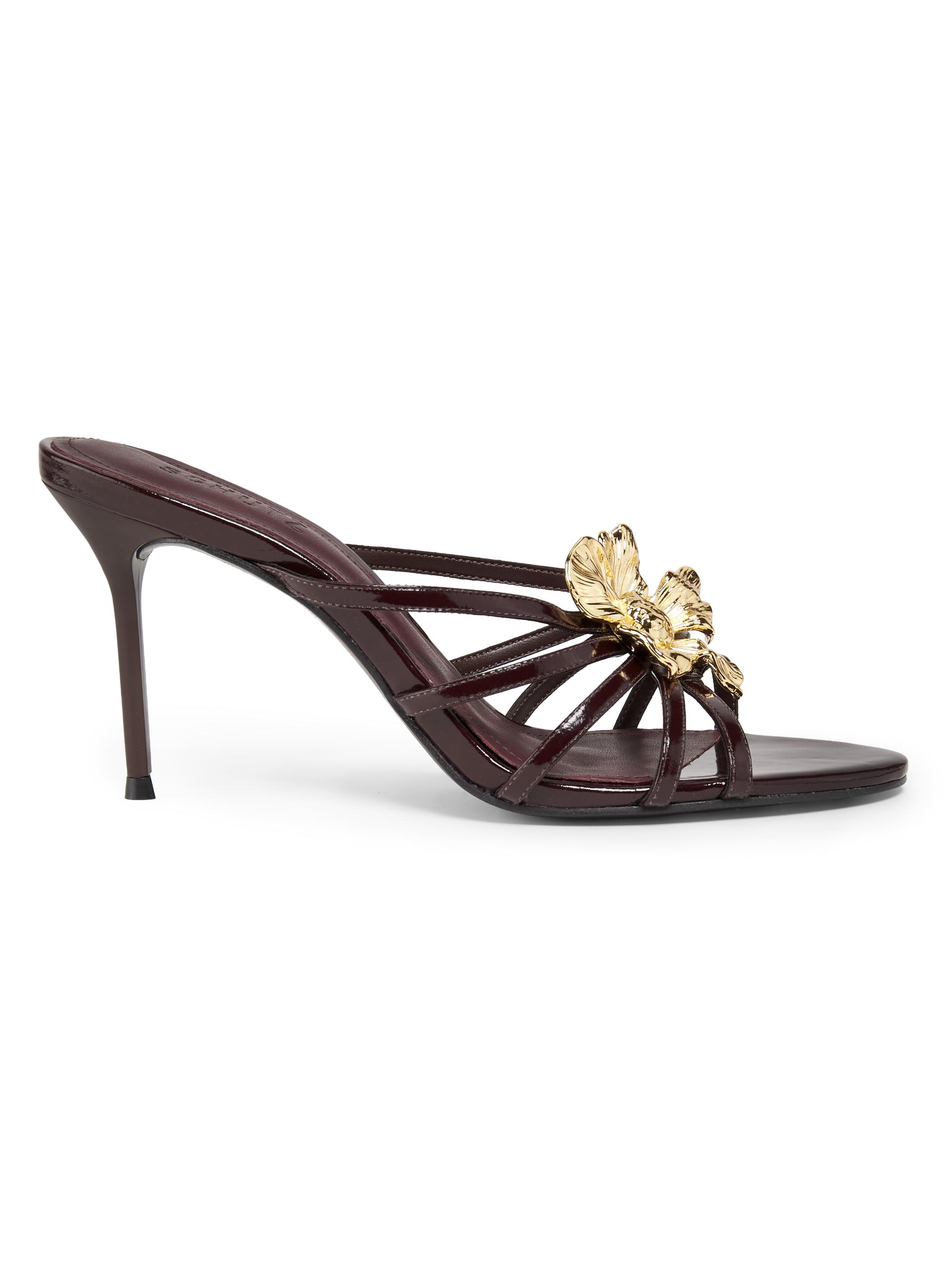 Schutz Women's 90MM Floral-Hardware Patent Leather Mules - Maplewood