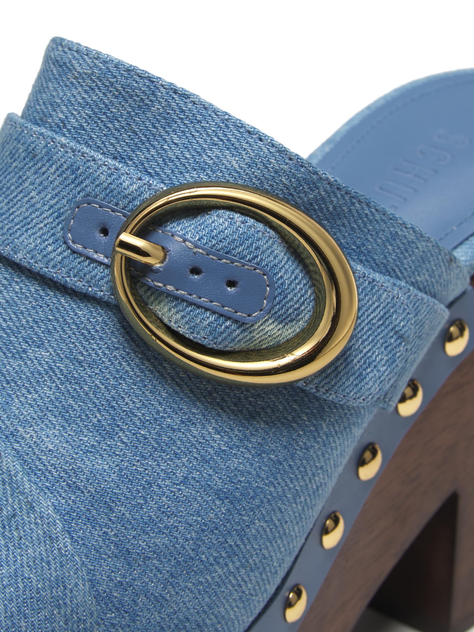Schutz Piper 115MM Buckle-Detail Denim Clogs | Saks Fifth Avenue display picture 3