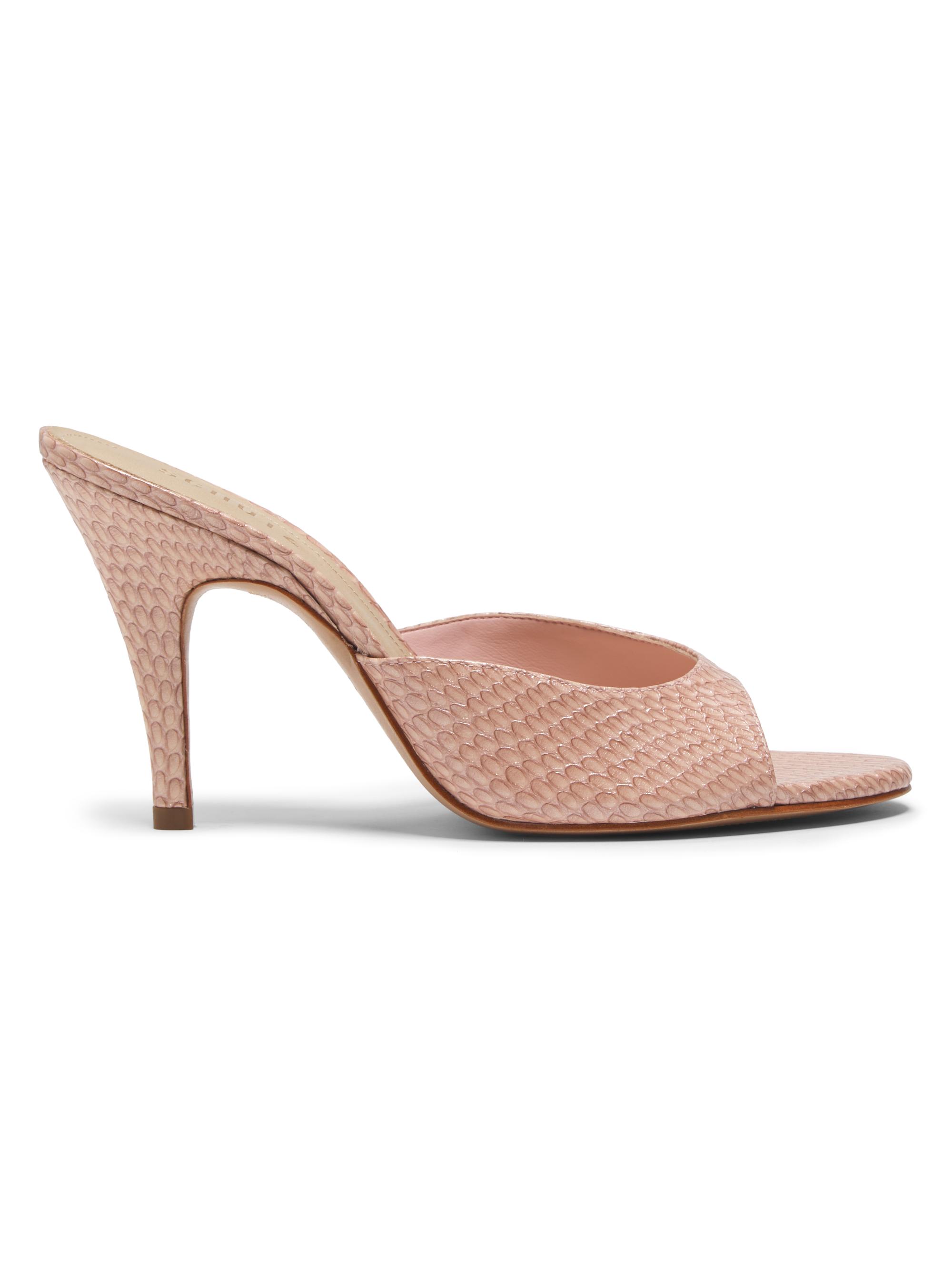 Schutz Women's Clea 90MM Snake-Embossed Leather Sandals - Cotton Candy | Thumbnail 7