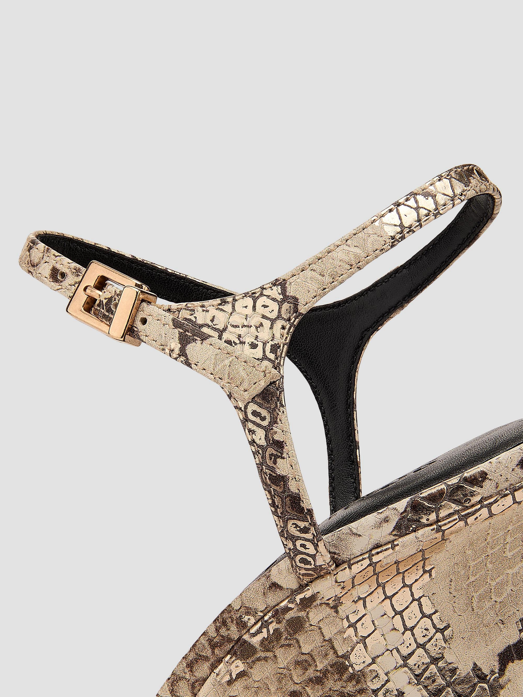 Schutz Maxine 100MM Snake-Embossed Leather Wedge Sandals | Saks
