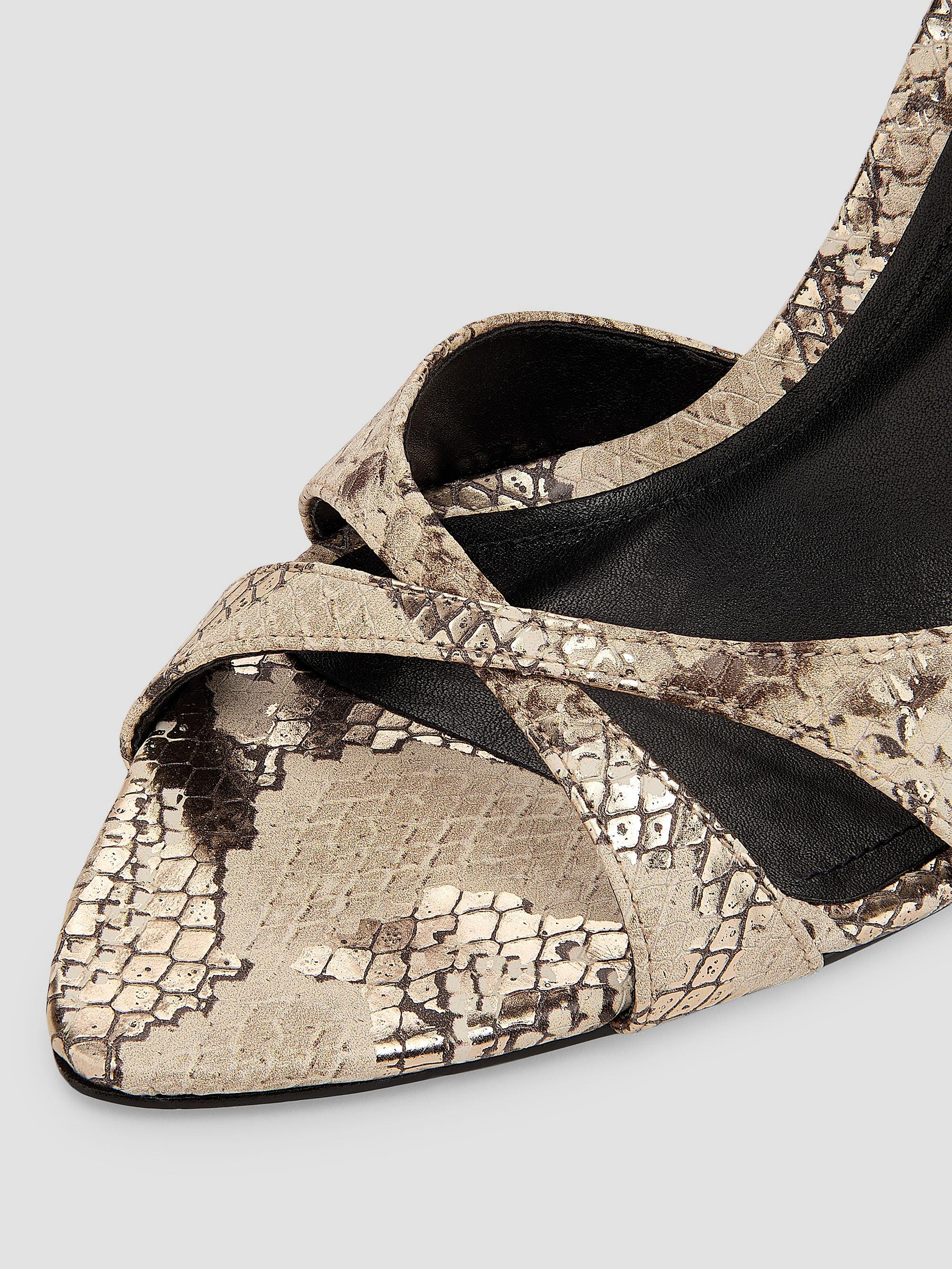 Schutz Maxine 100MM Snake-Embossed Leather Wedge Sandals | Saks