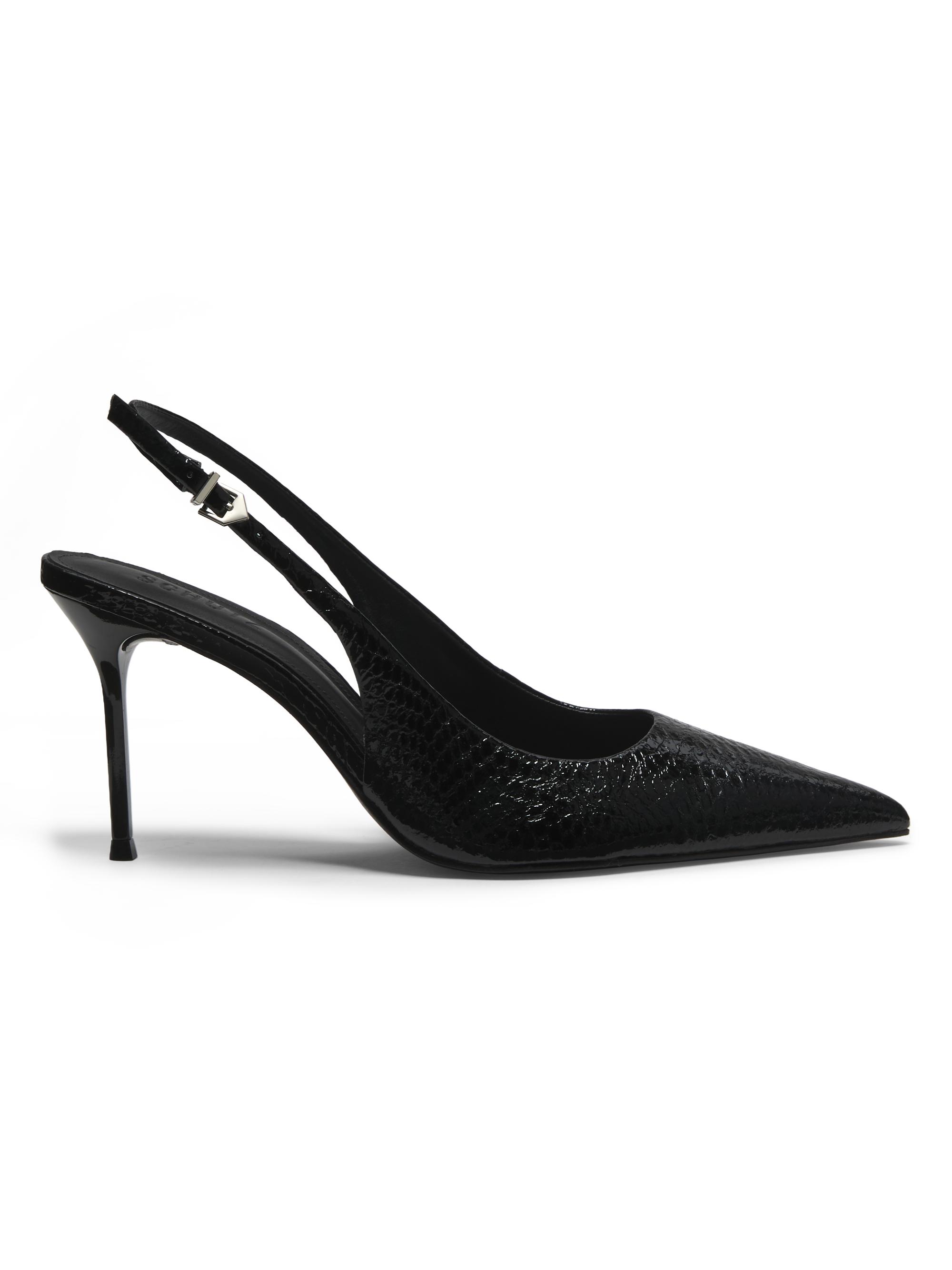 Schutz Women's Paola 90MM Snake-Embossed Leather Slingback Pumps - Black