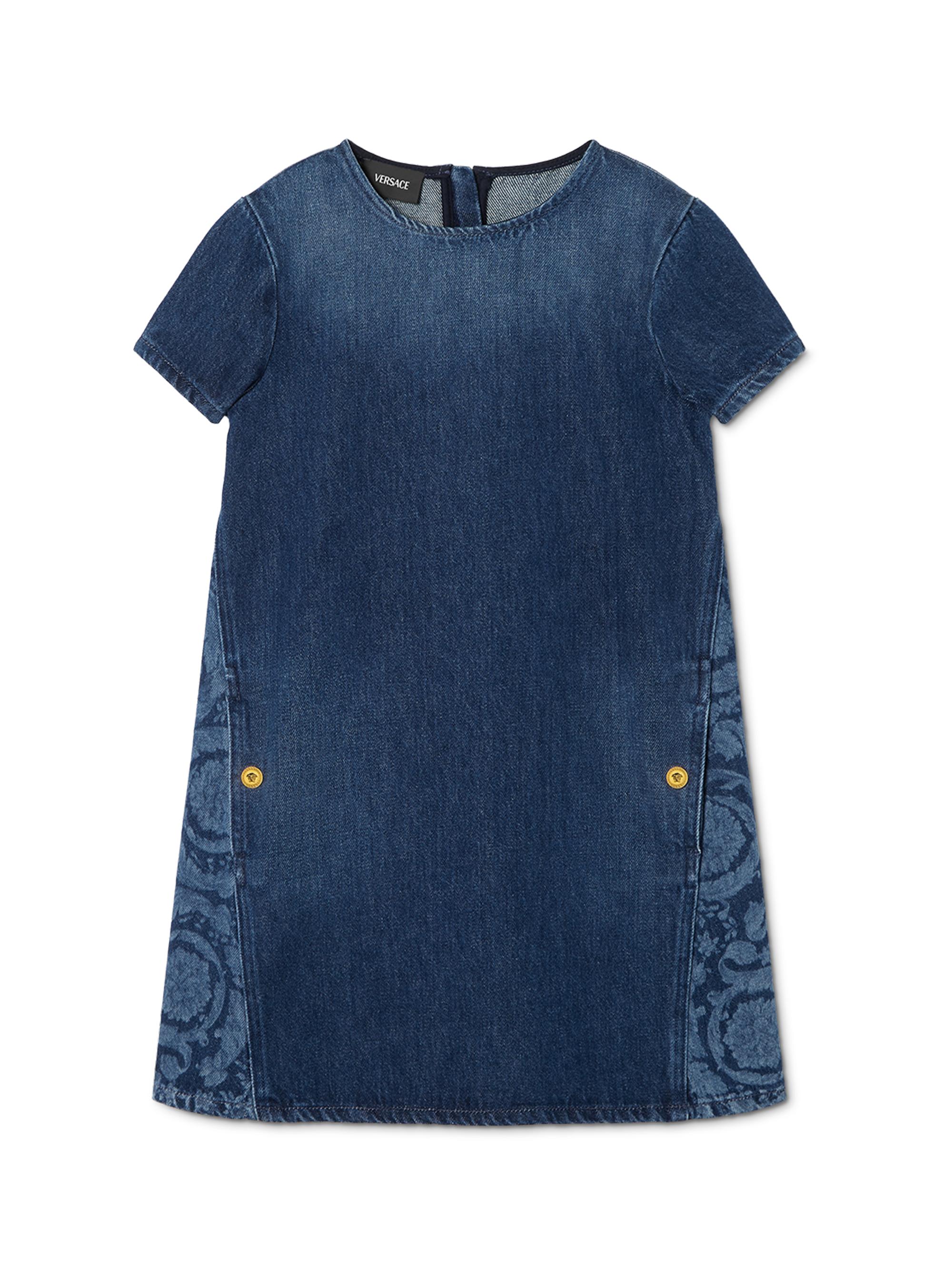 Versace Little Girl's & Girl's Denim Barocco Dress - Washed Medium Blue