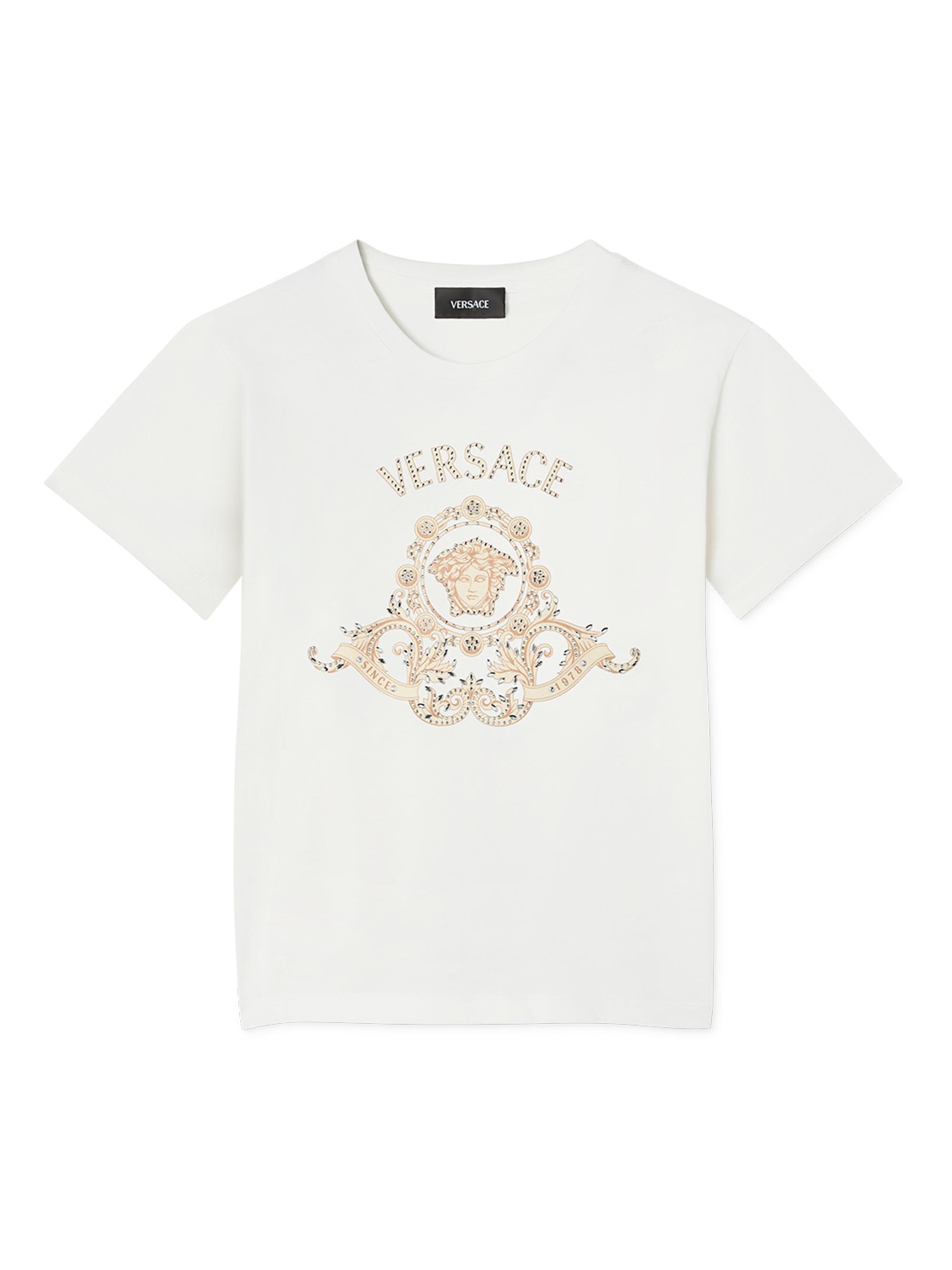 Versace Little Kid's & Kid's Medusa Hall Crest Print T-Shirt - White