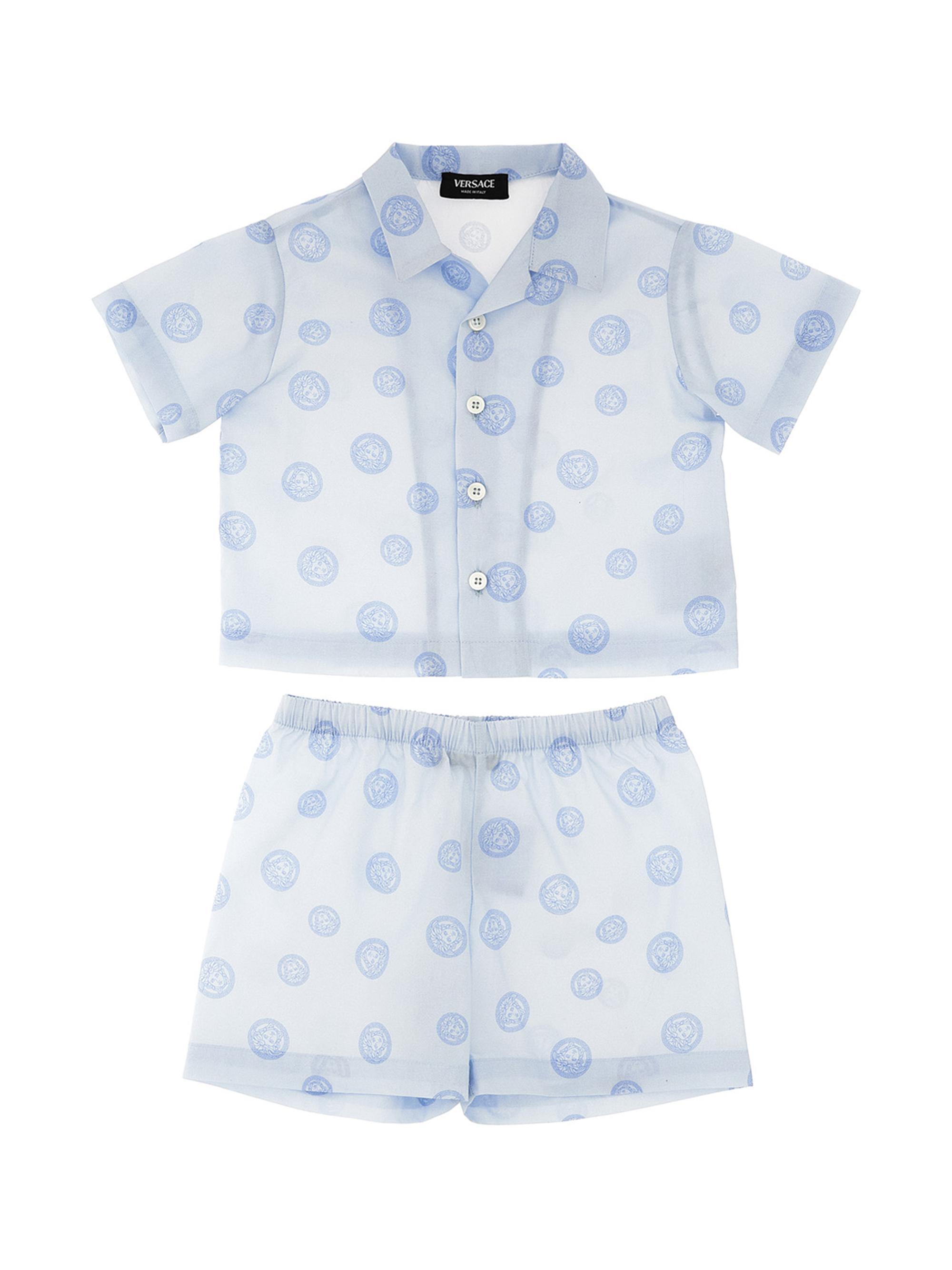 Versace Baby Boy's Medusa Poplin Shirt & Shorts Set - Newborn Blue 9 Months