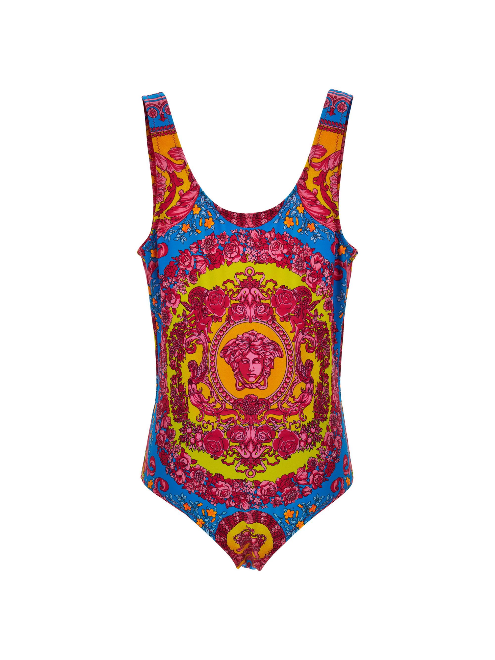 Versace Little Girl's & Girl's Electric Barocco Print One-Piece Swimsuit - Cyclamen Pink