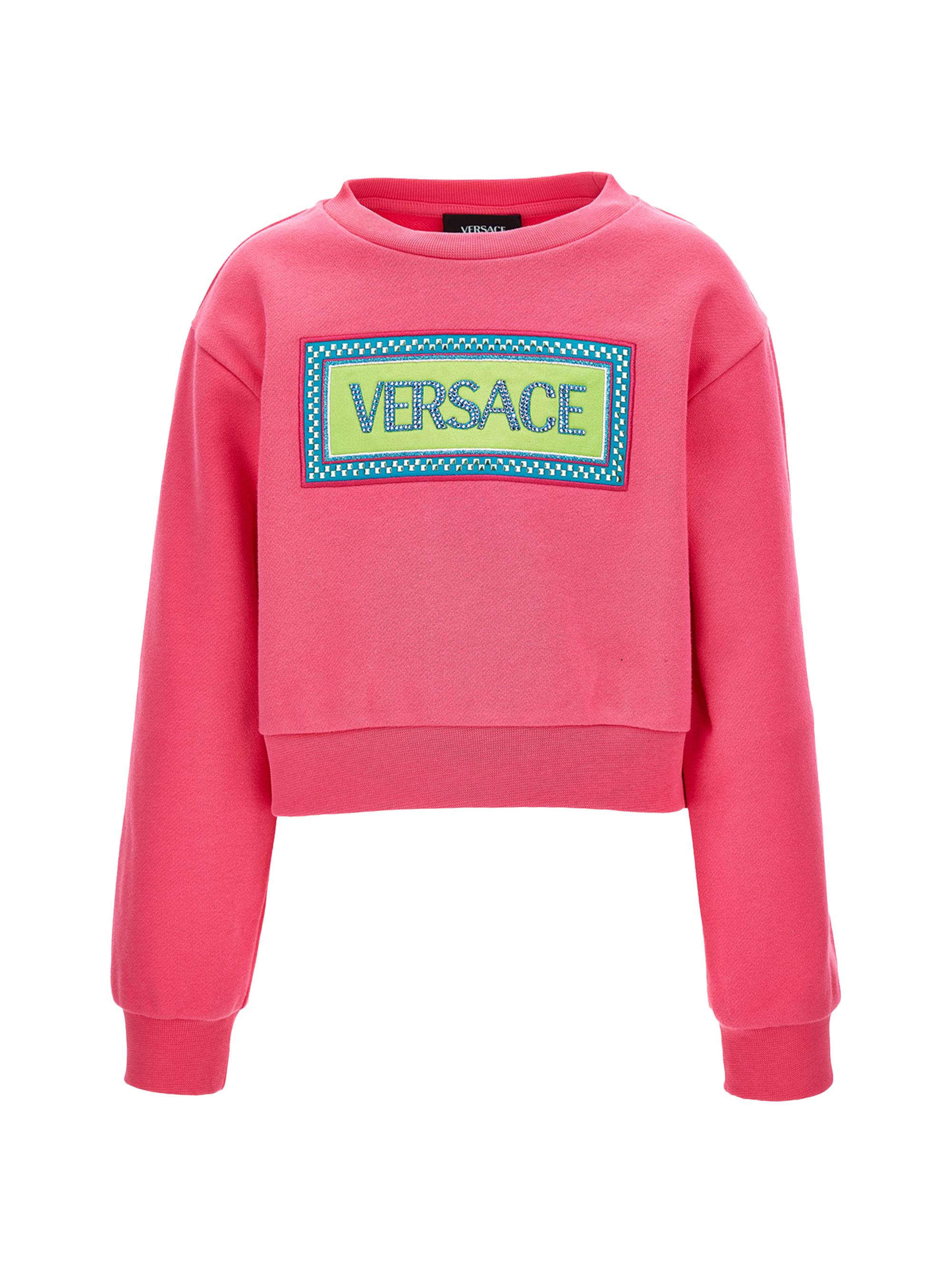Versace Baby Girl's,Little Girl's & Girl's Electric Logo Embellished Sweatshirt - Radiant Pink