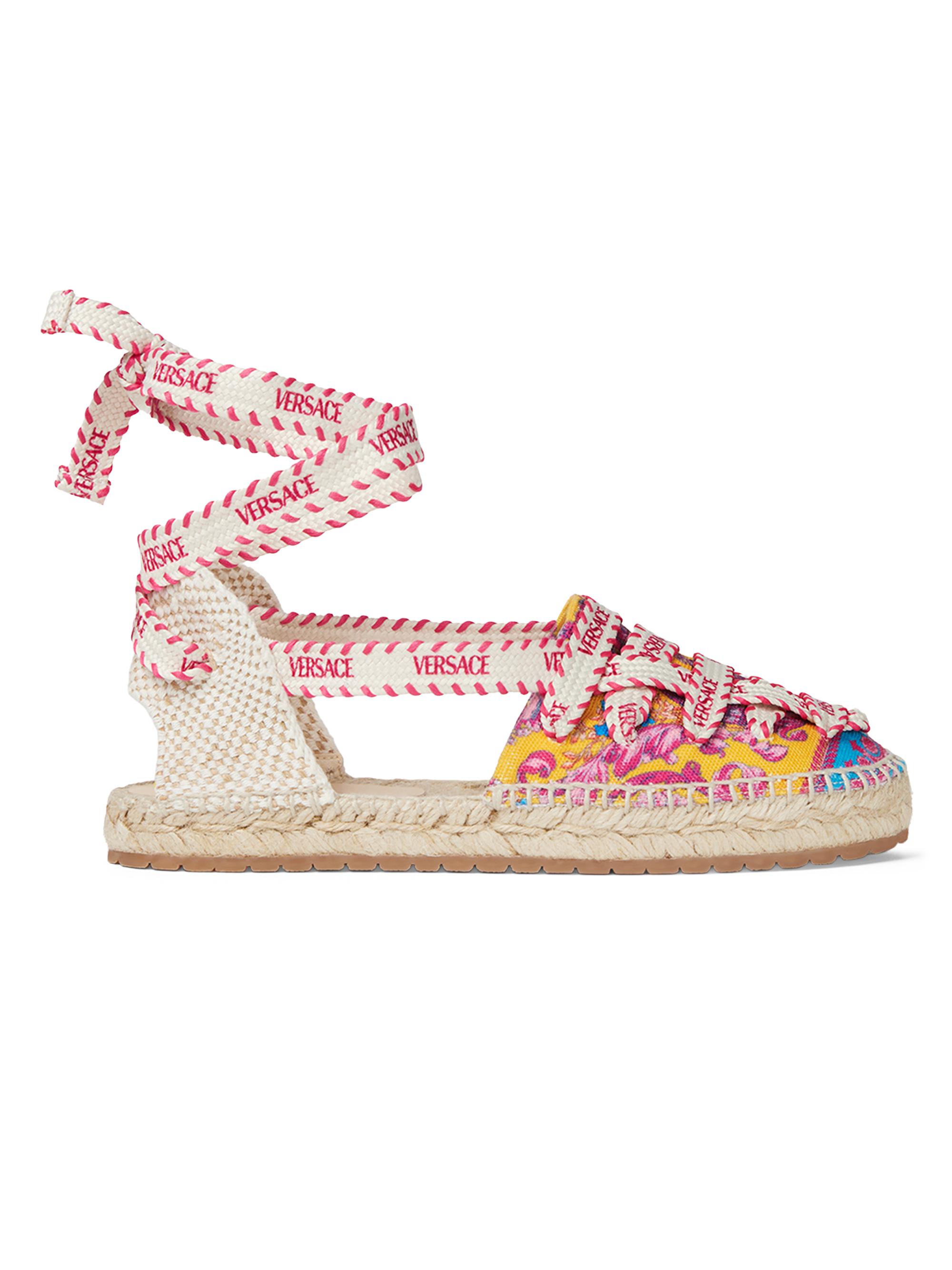 Versace Little Girl's & Girl's Barocco-Print Canvas Espadrilles - Cyclamen Pink 5.5 (Child)