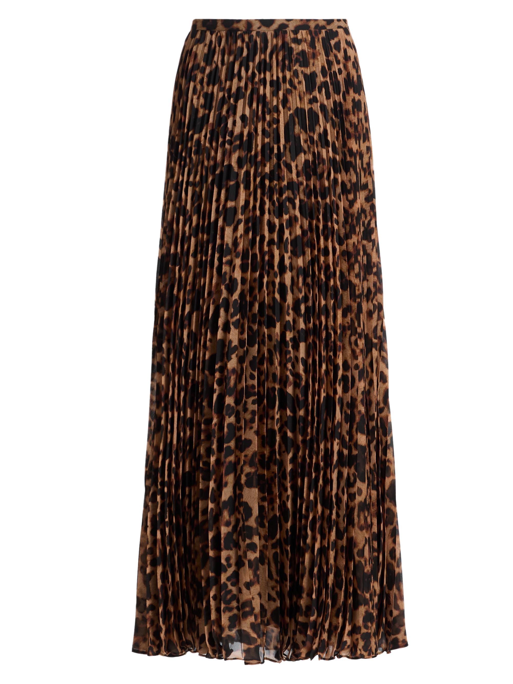 L'AGENCE Women's Torin Leopard-Print Pleated Maxi Skirt - Brown Multi Amur Leopard
