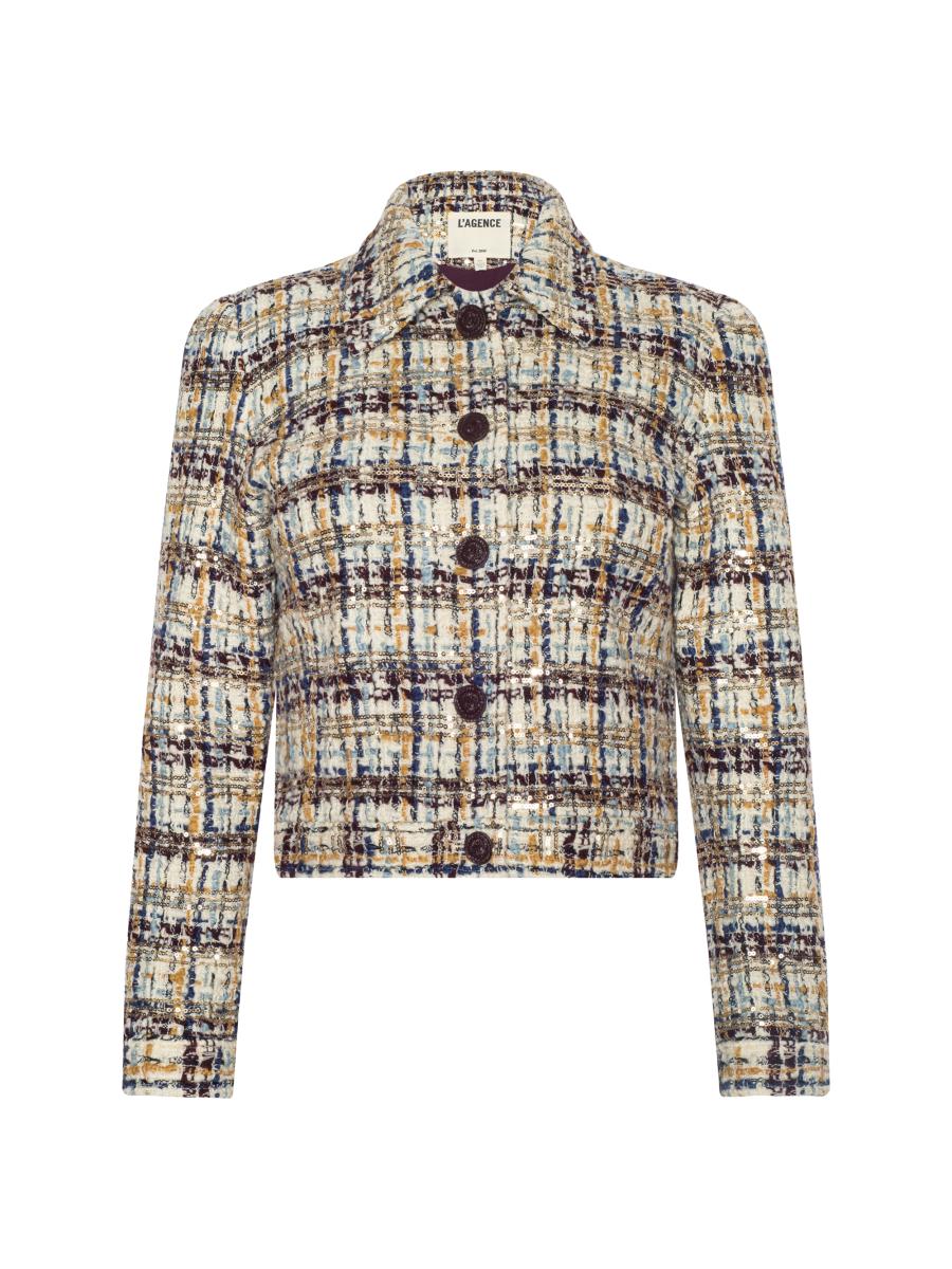 L'AGENCE Kasey Wool-Blend Tweed Jacket | Saks Fifth Avenue