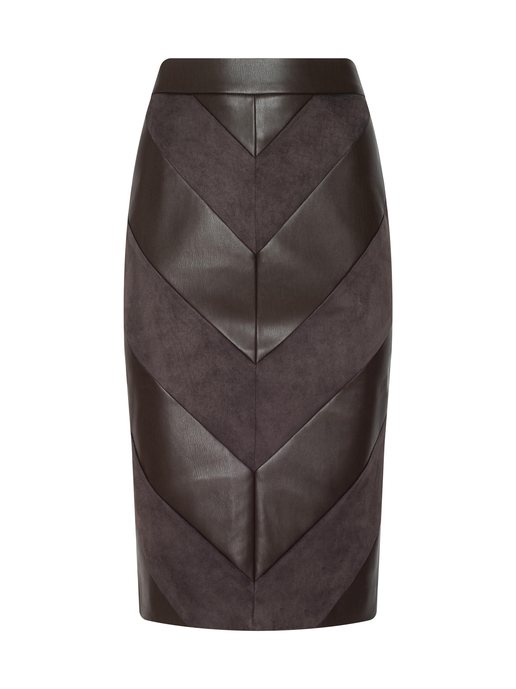 L'AGENCE Women's Erma Patchwork Faux-Leather Midi-Skirt - Dark Brown