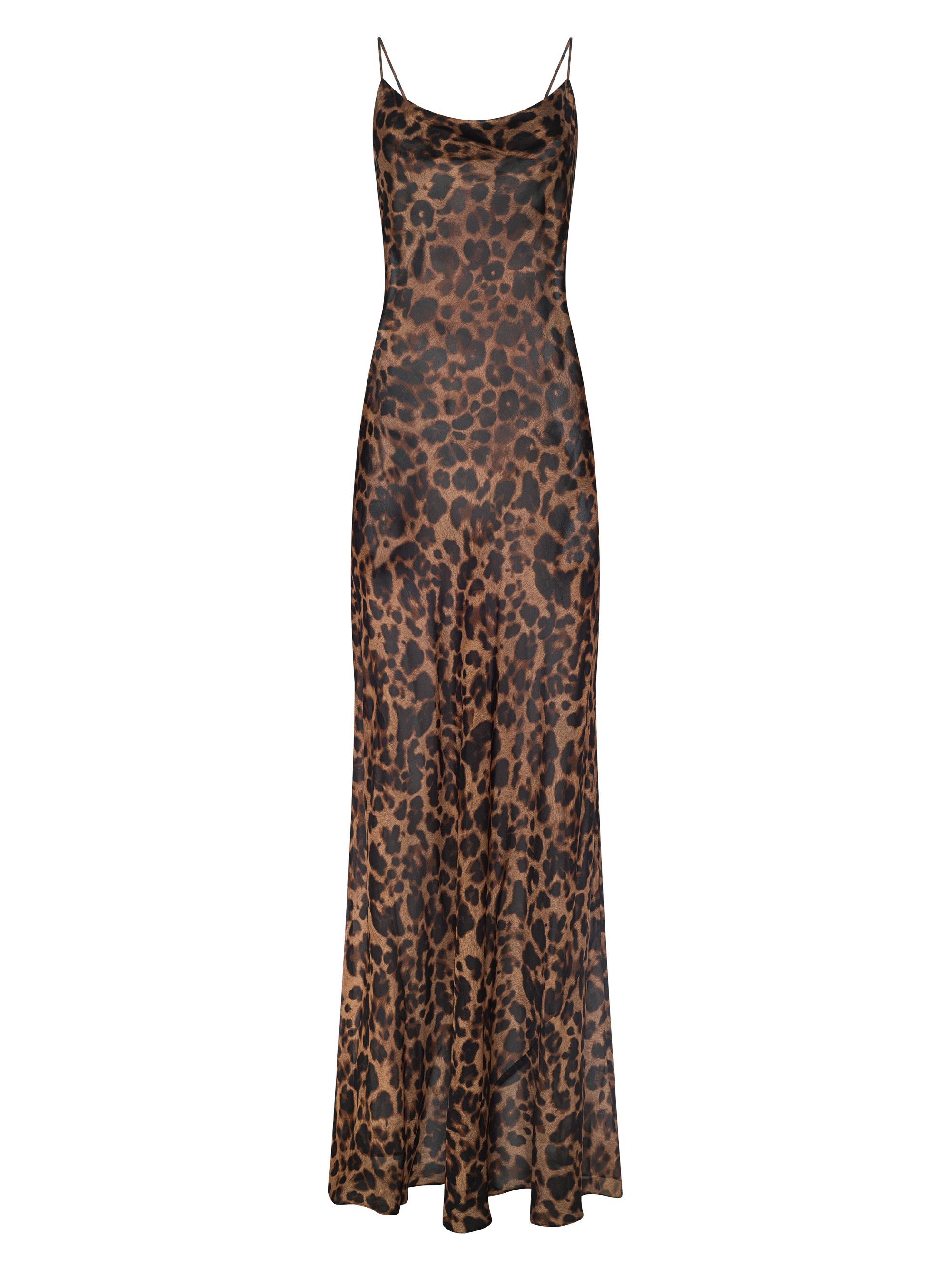 L'AGENCE Women's Christine Leopard-Print Silk Maxi Dress - Brown Multi Amur Leopard