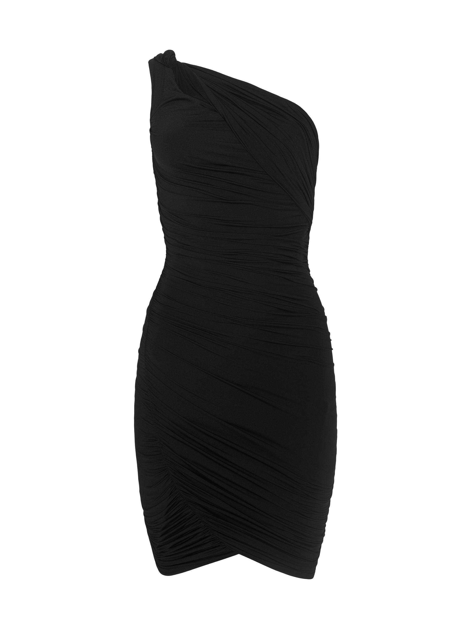 L'AGENCE Women's Cheryl Shirred One-Shoulder Midi-Dress - Black