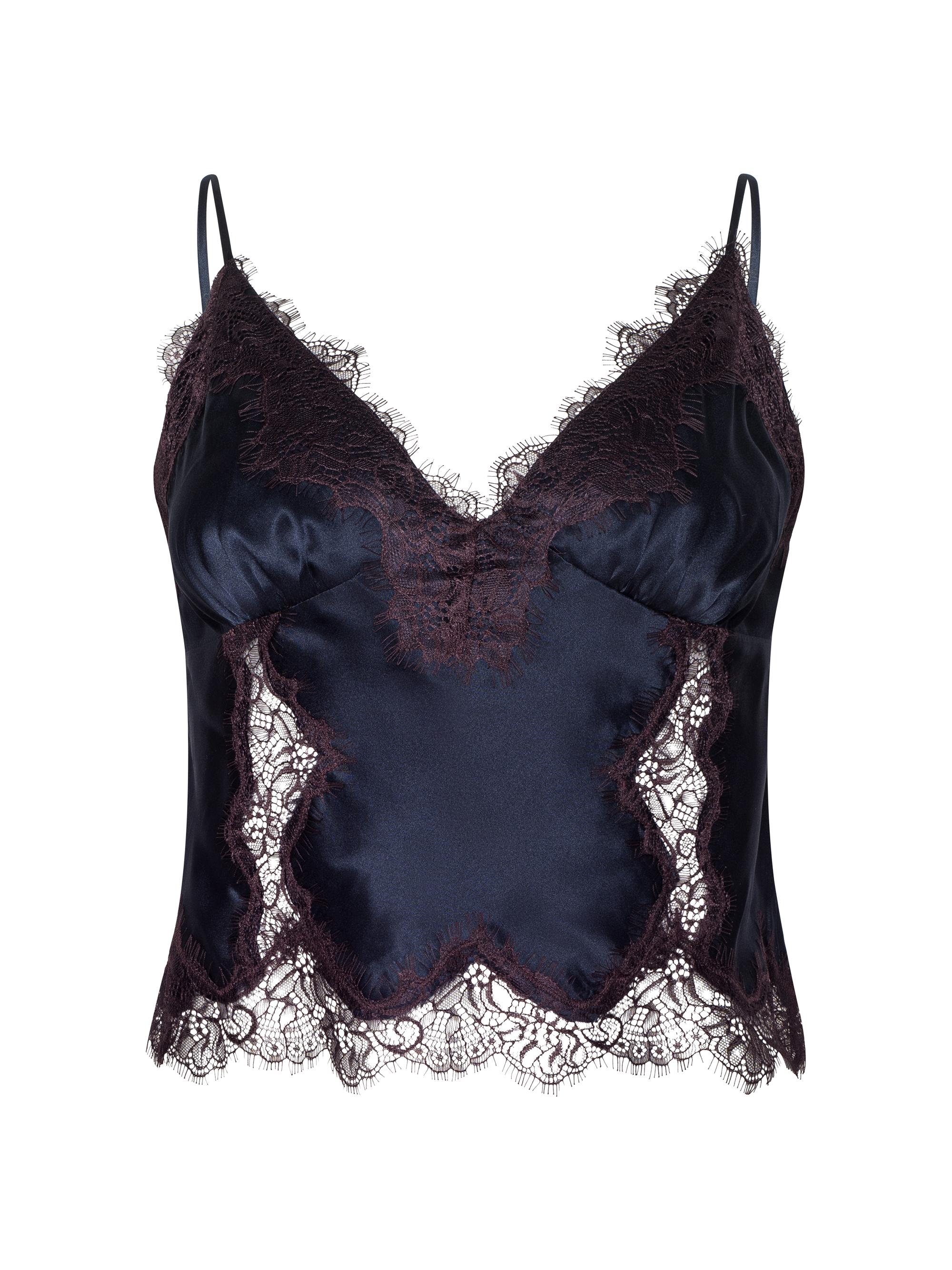 L'AGENCE Kimber Lace-Trim Silk Cami | Saks Fifth Avenue