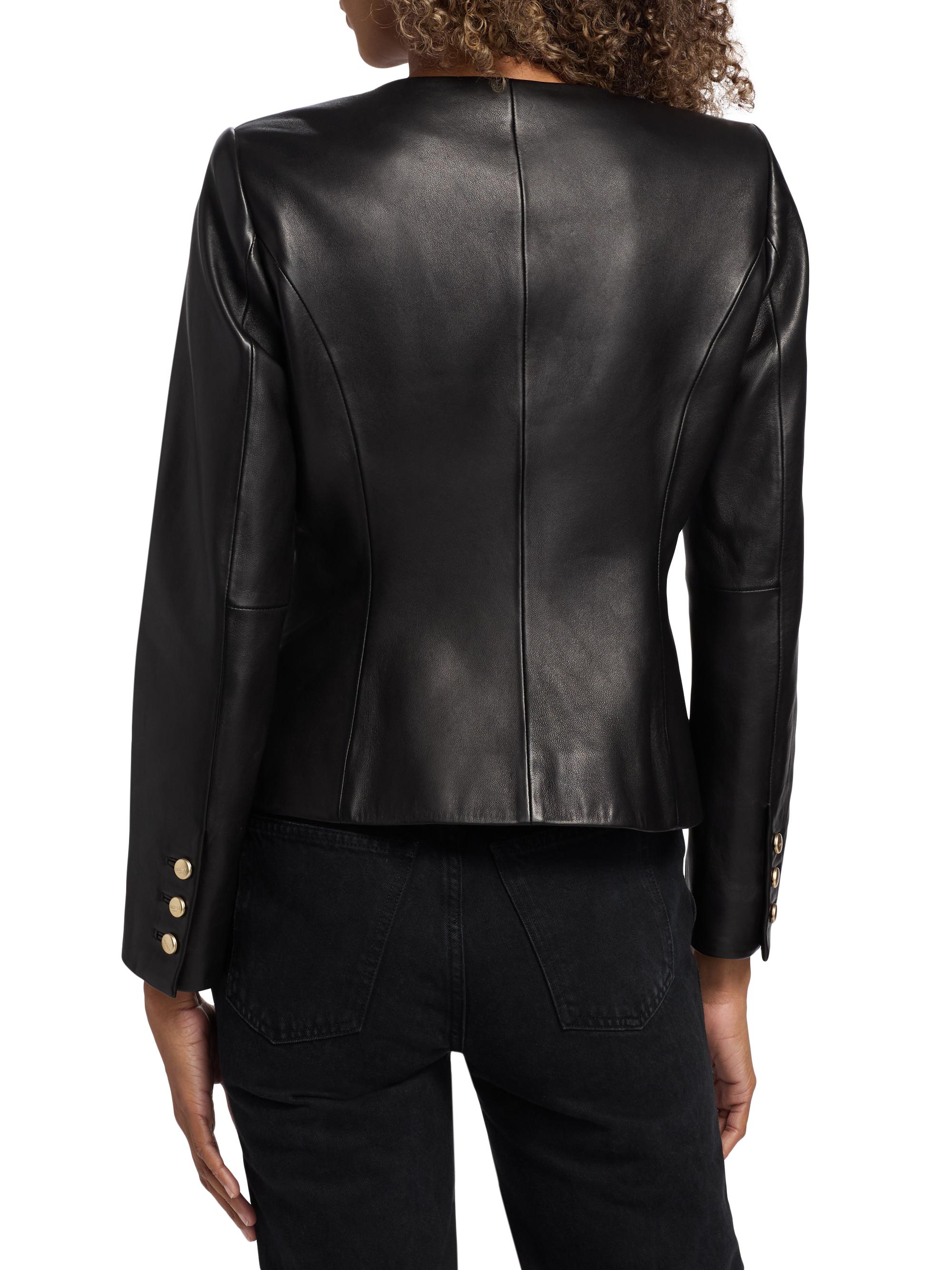 L'AGENCE Mariella Leather Blazer | Saks Fifth Avenue