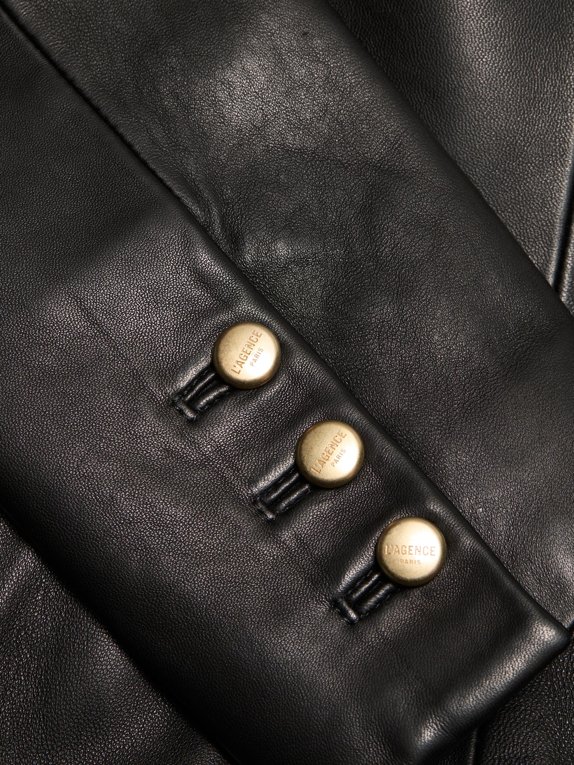 L'AGENCE Mariella Leather Blazer | Saks Fifth Avenue