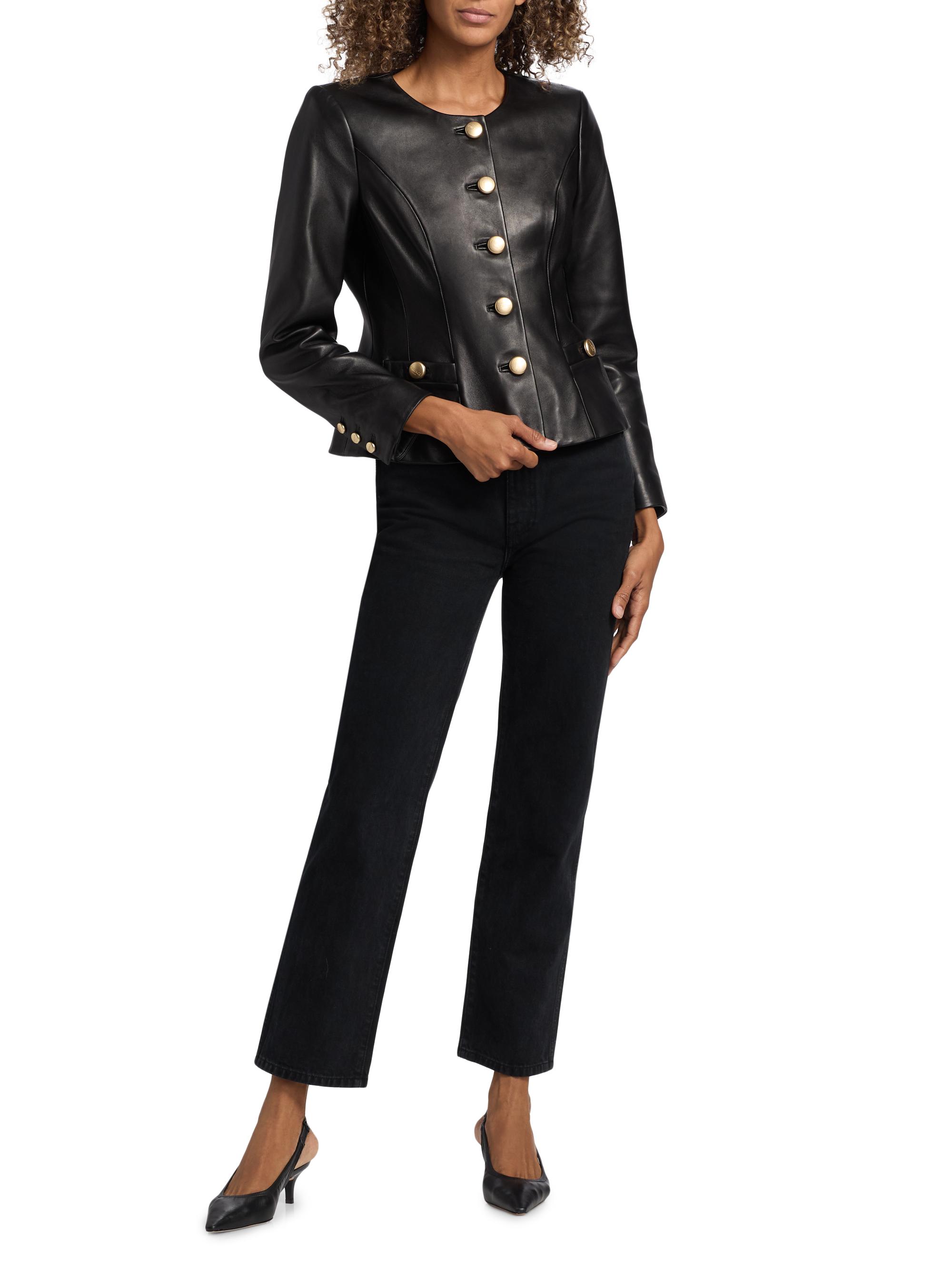 L'AGENCE Mariella Leather Blazer | Saks Fifth Avenue