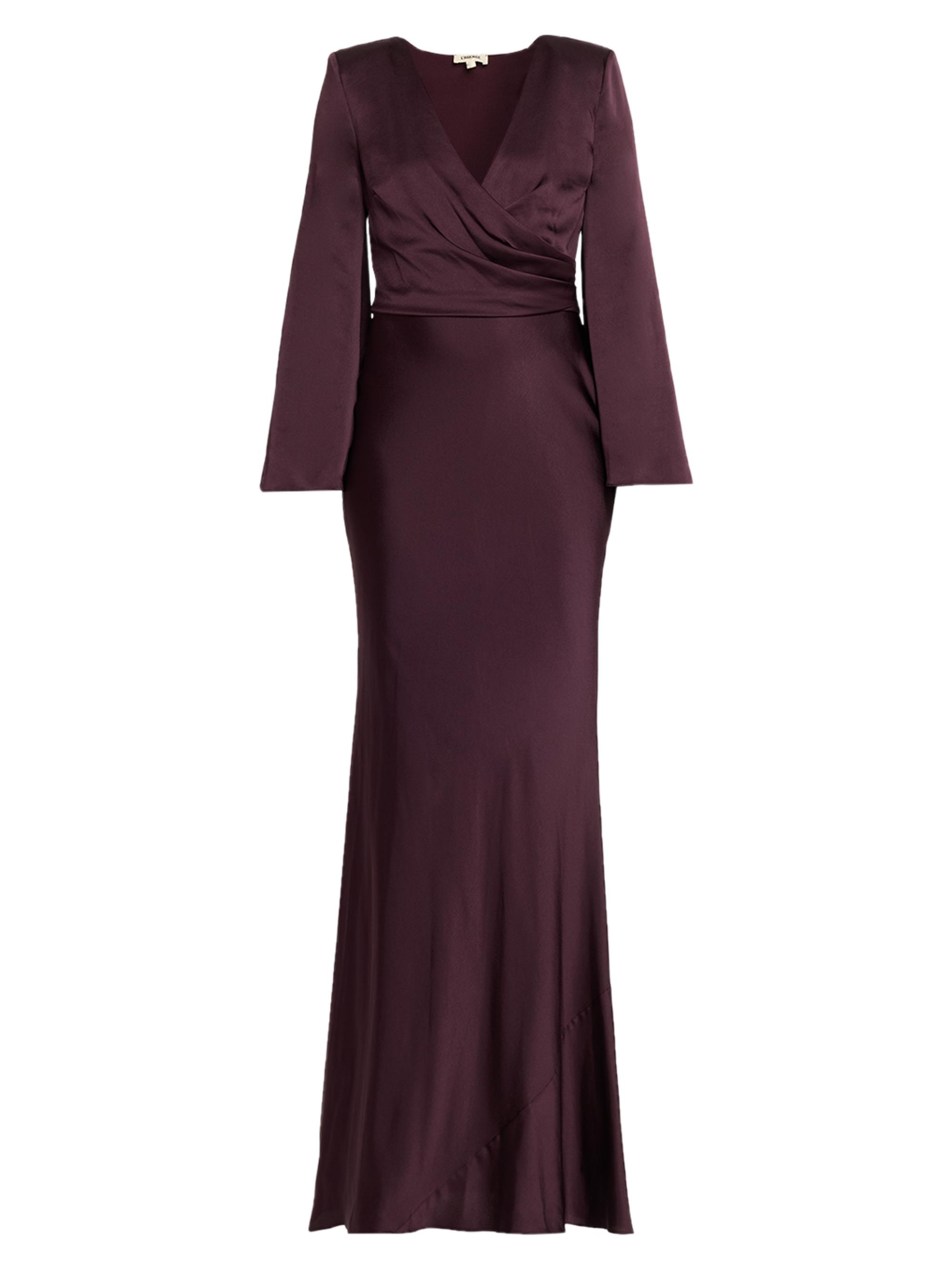 L'AGENCE Women's Manon Satin Maxi Dress - Dark Malbec