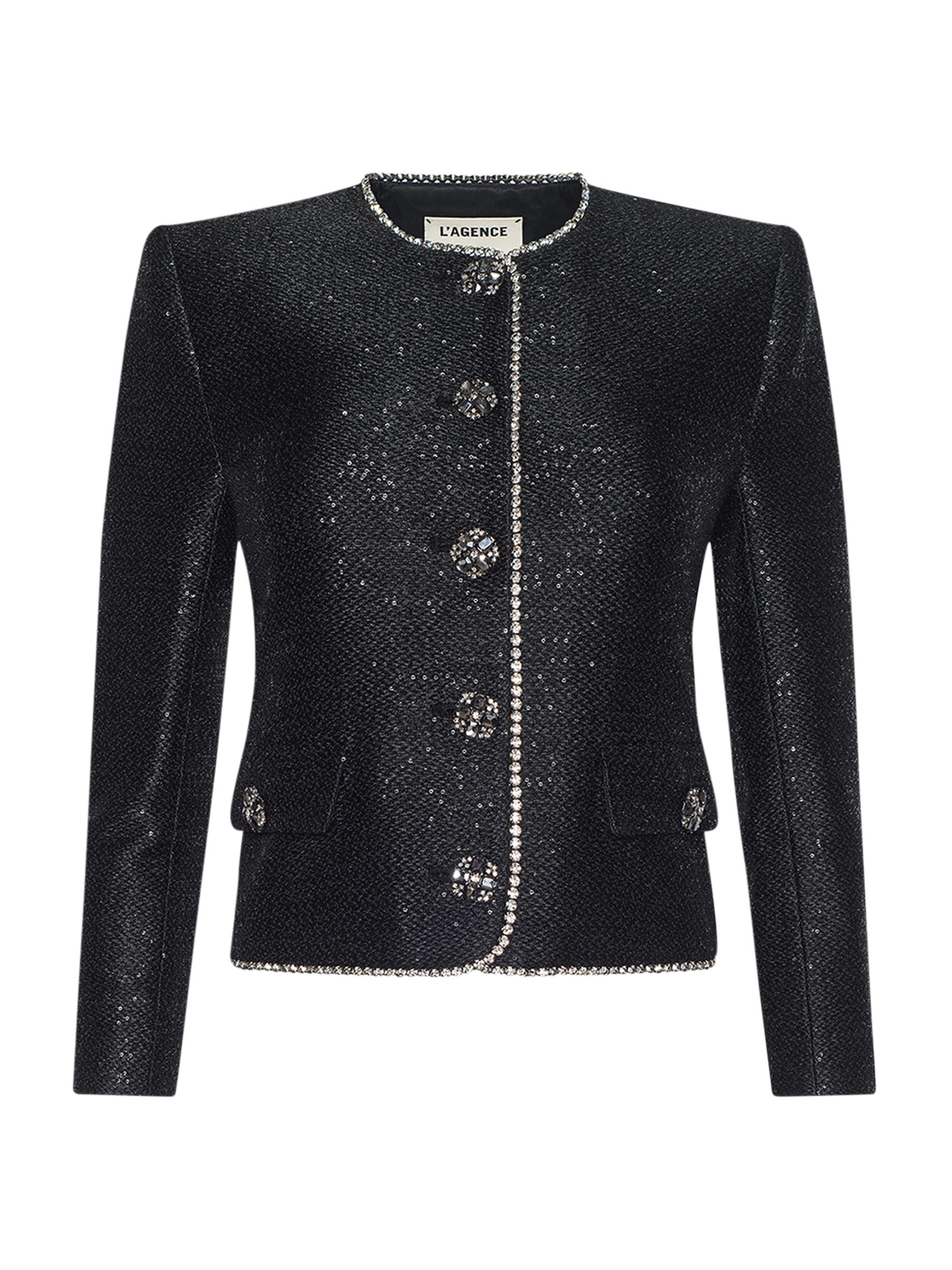 L'AGENCE Zell Sequined Tweed Jacket | Saks Fifth Avenue