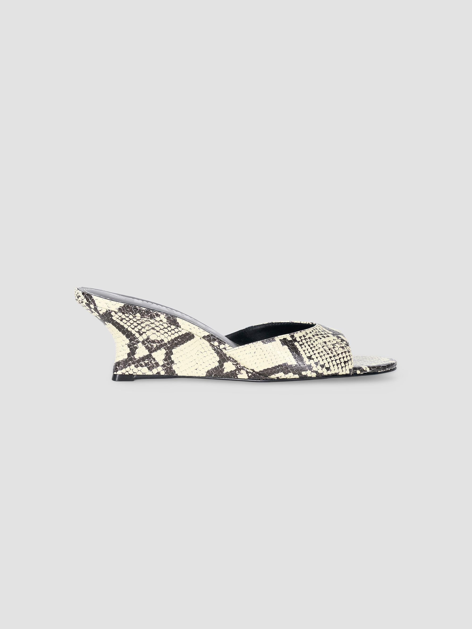 Staud Women's Brigitte 60MM Snake-Embossed Wedges - White Snake